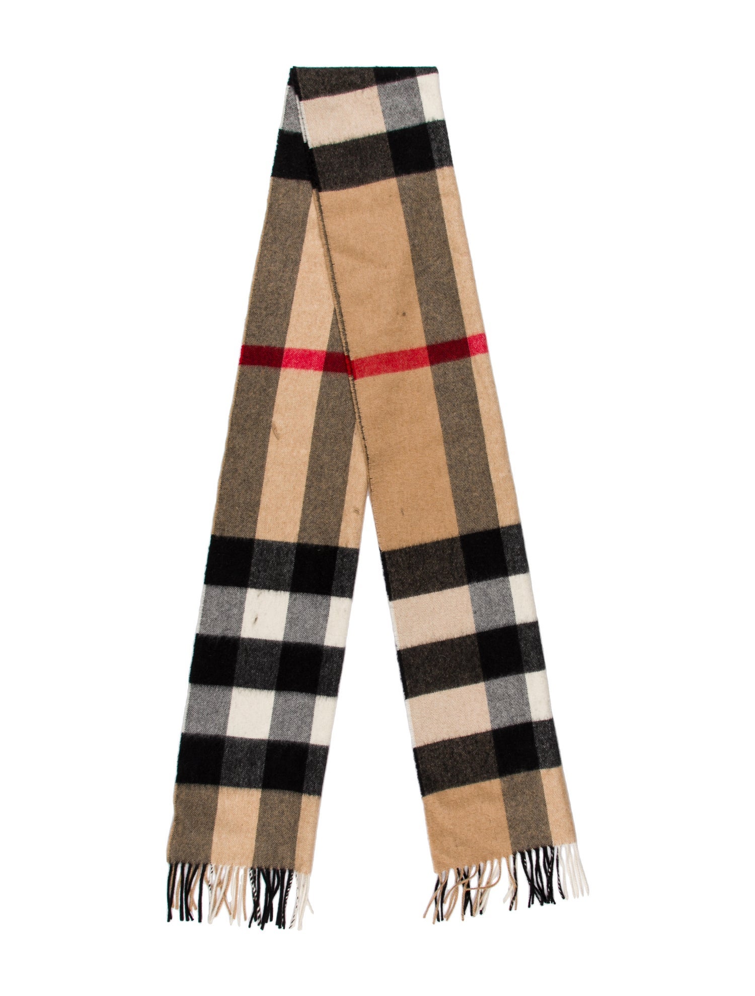 Burberry Cashmere Plaid Print Scarf