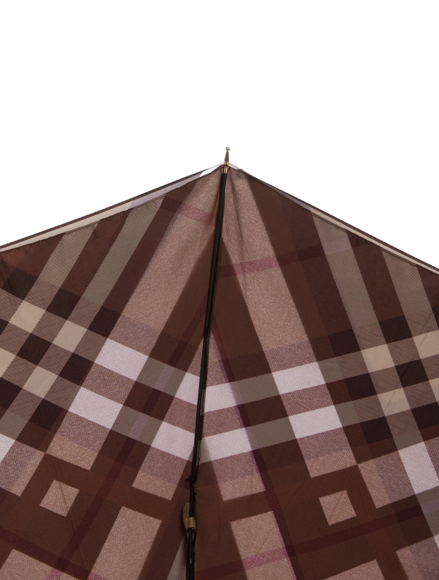 Burberry Neutral and white patterned with wooden curved handle