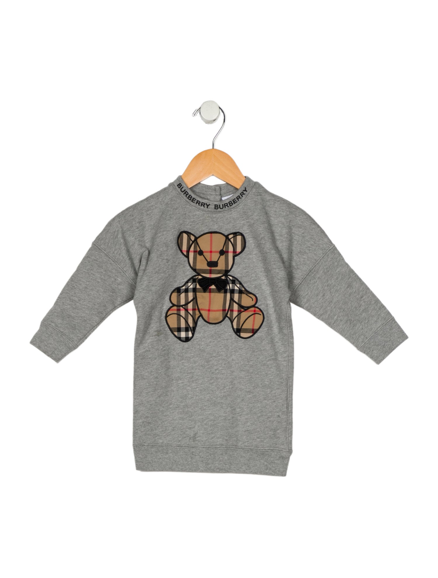 Burberry Pattern Print Long Sleeve Casual Sweatshirt Dress