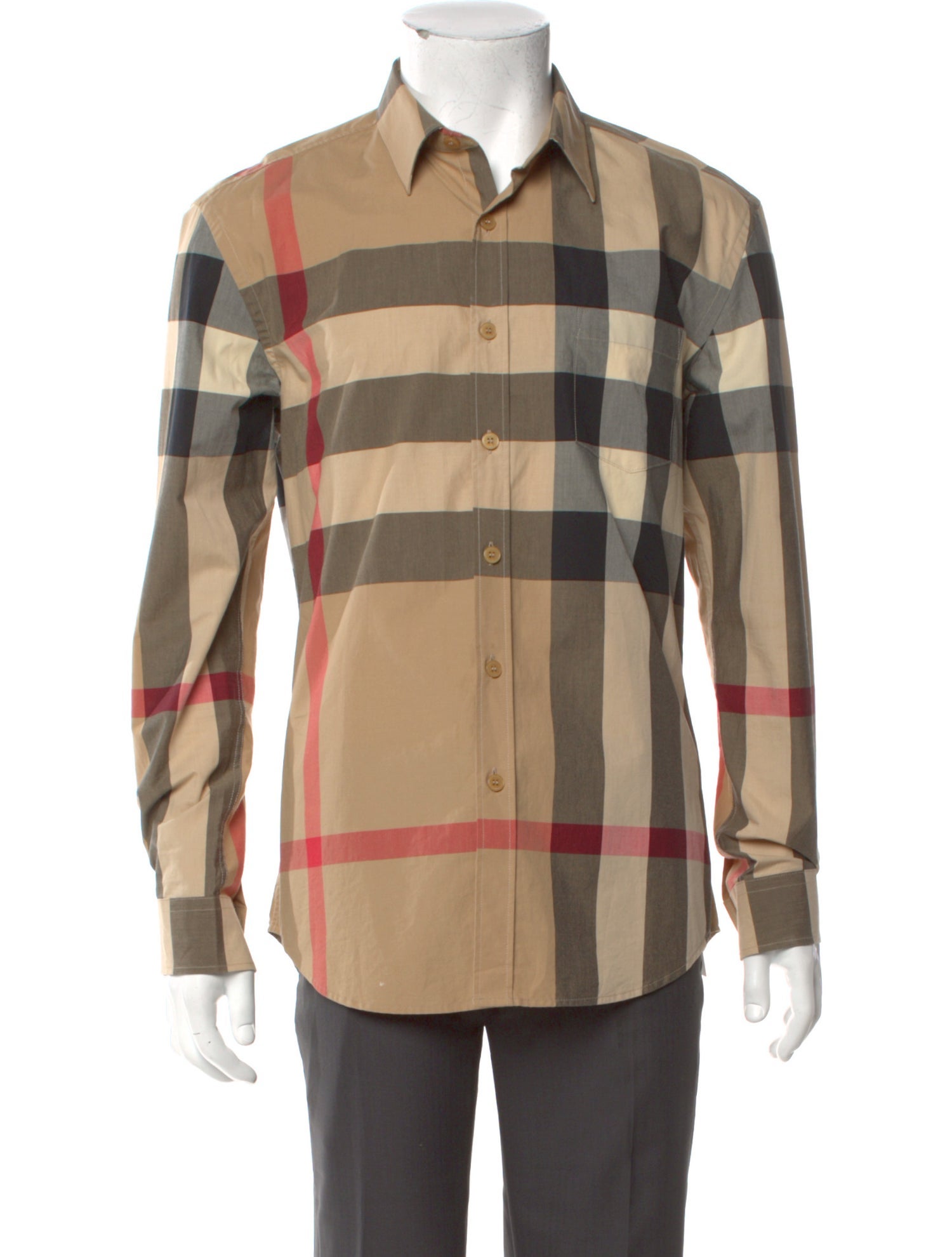 Burberry Exploded Check Pattern Long Sleeve Shirt