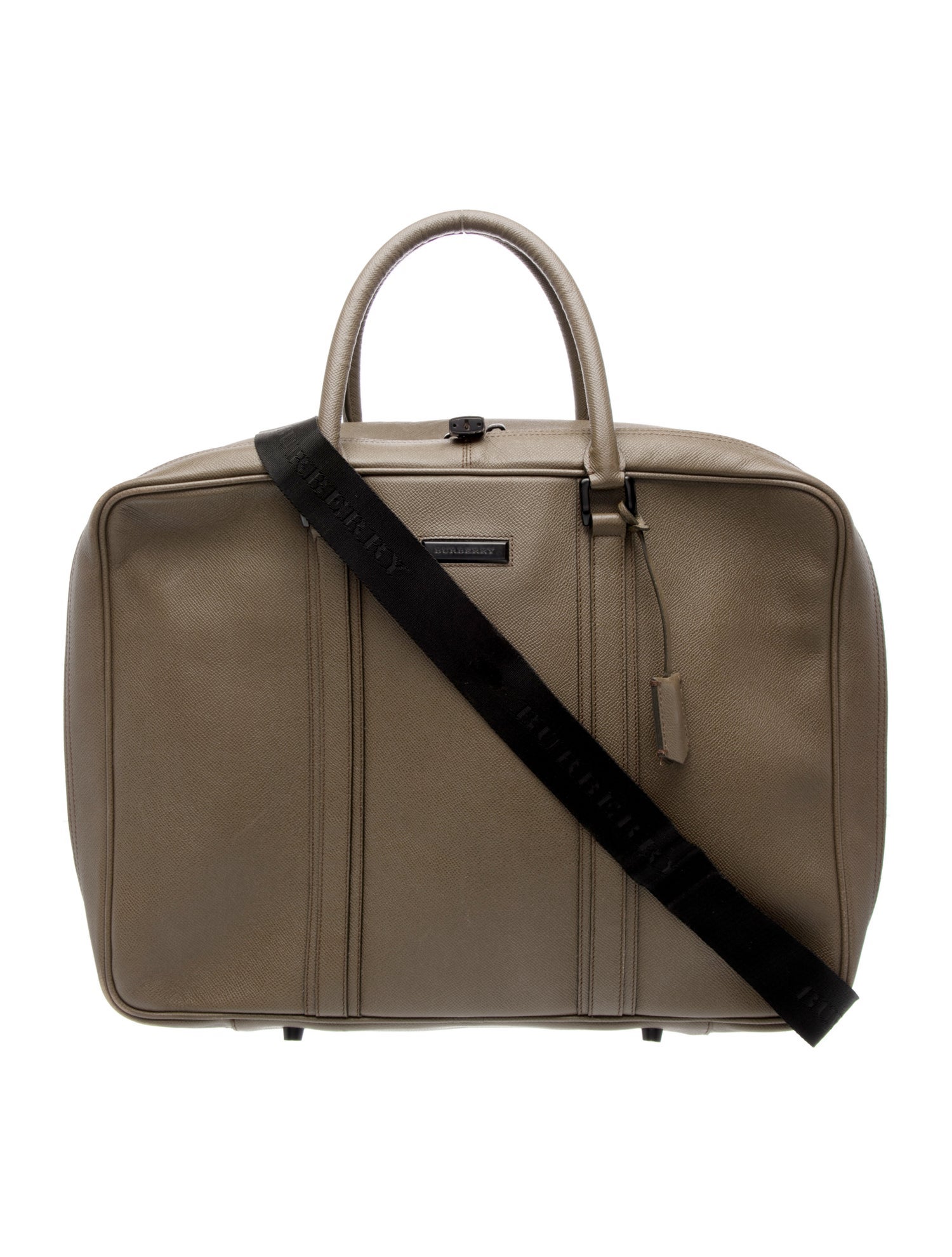 Burberry Leather Carry-on Suitcase