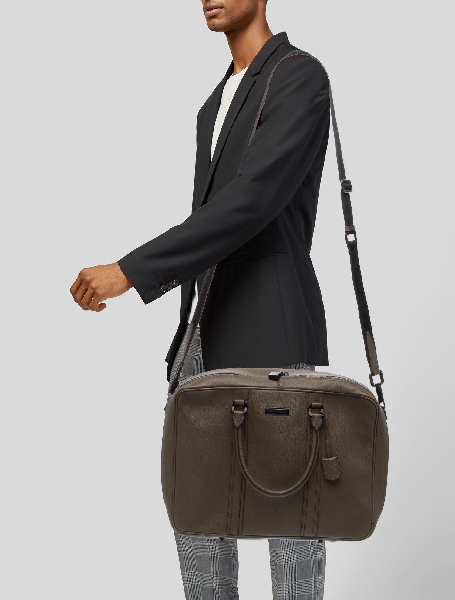 Burberry Leather Carry-on Suitcase