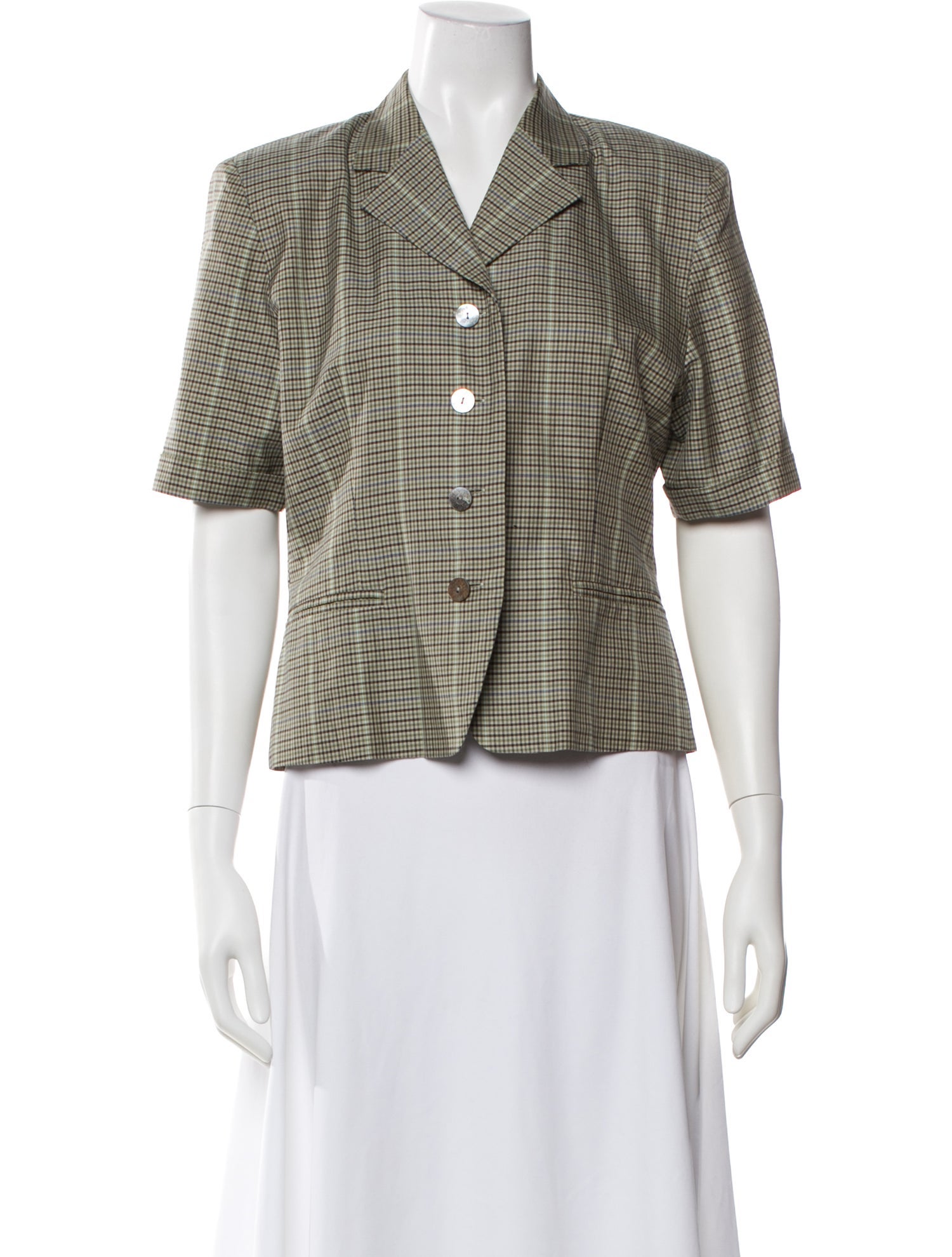 Burberry's Plaid Print Short Sleeve Top