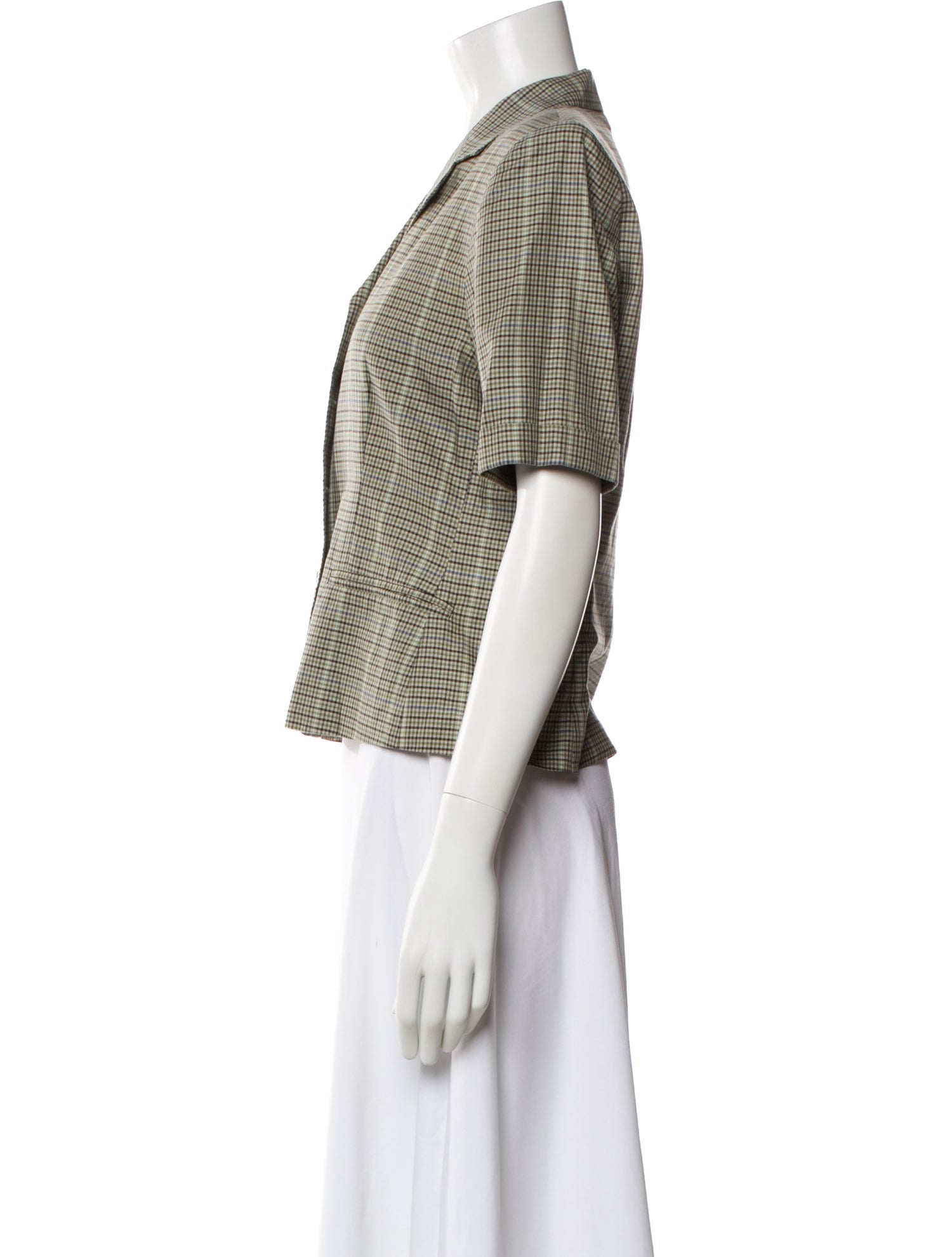 Burberry's Plaid Print Short Sleeve Top