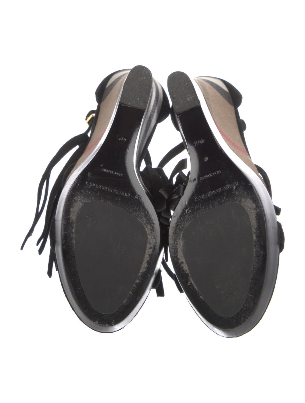 Burberry Exploded Check Pattern Suede Sandals - image 5