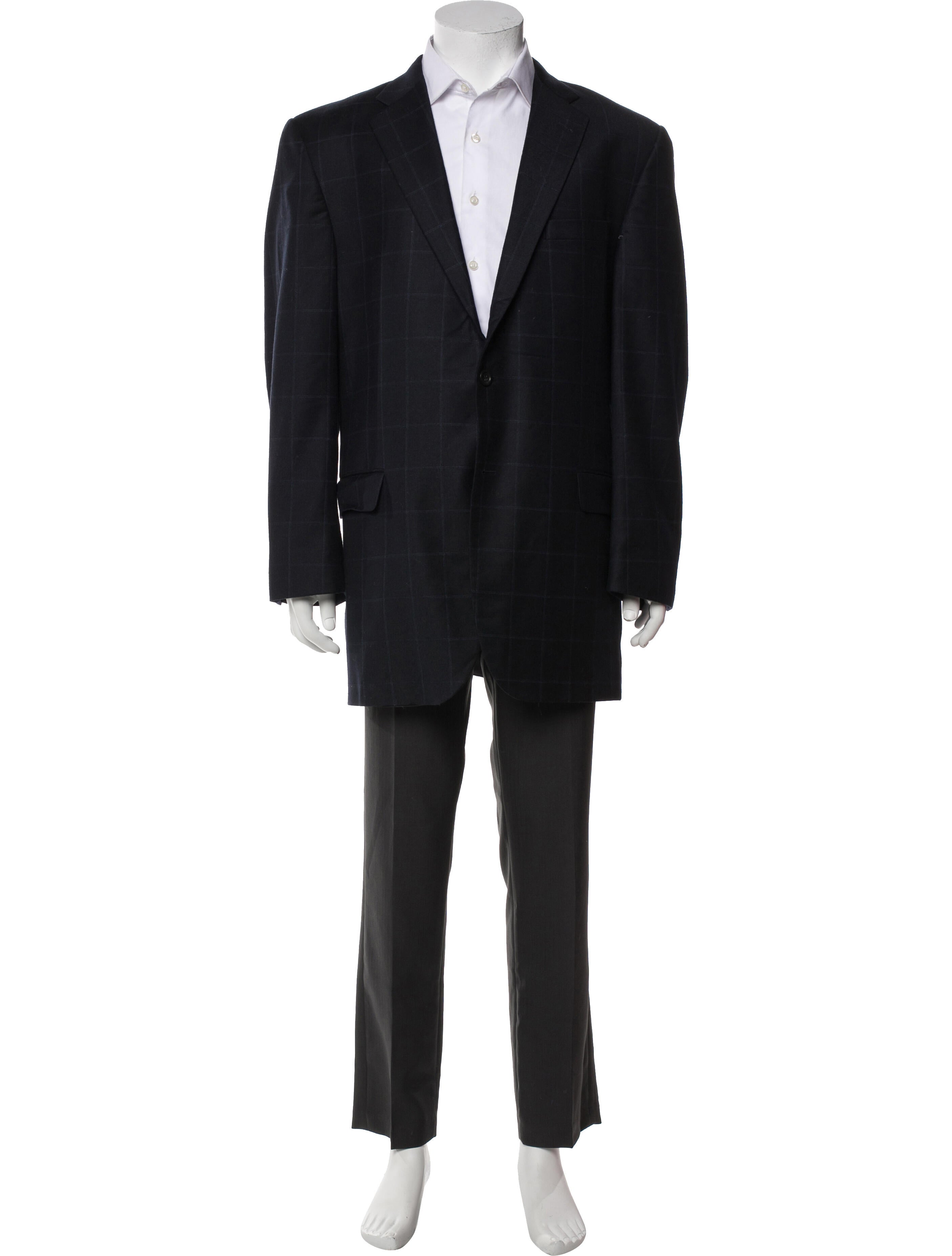 Burberry Wool Plaid Print Blazer