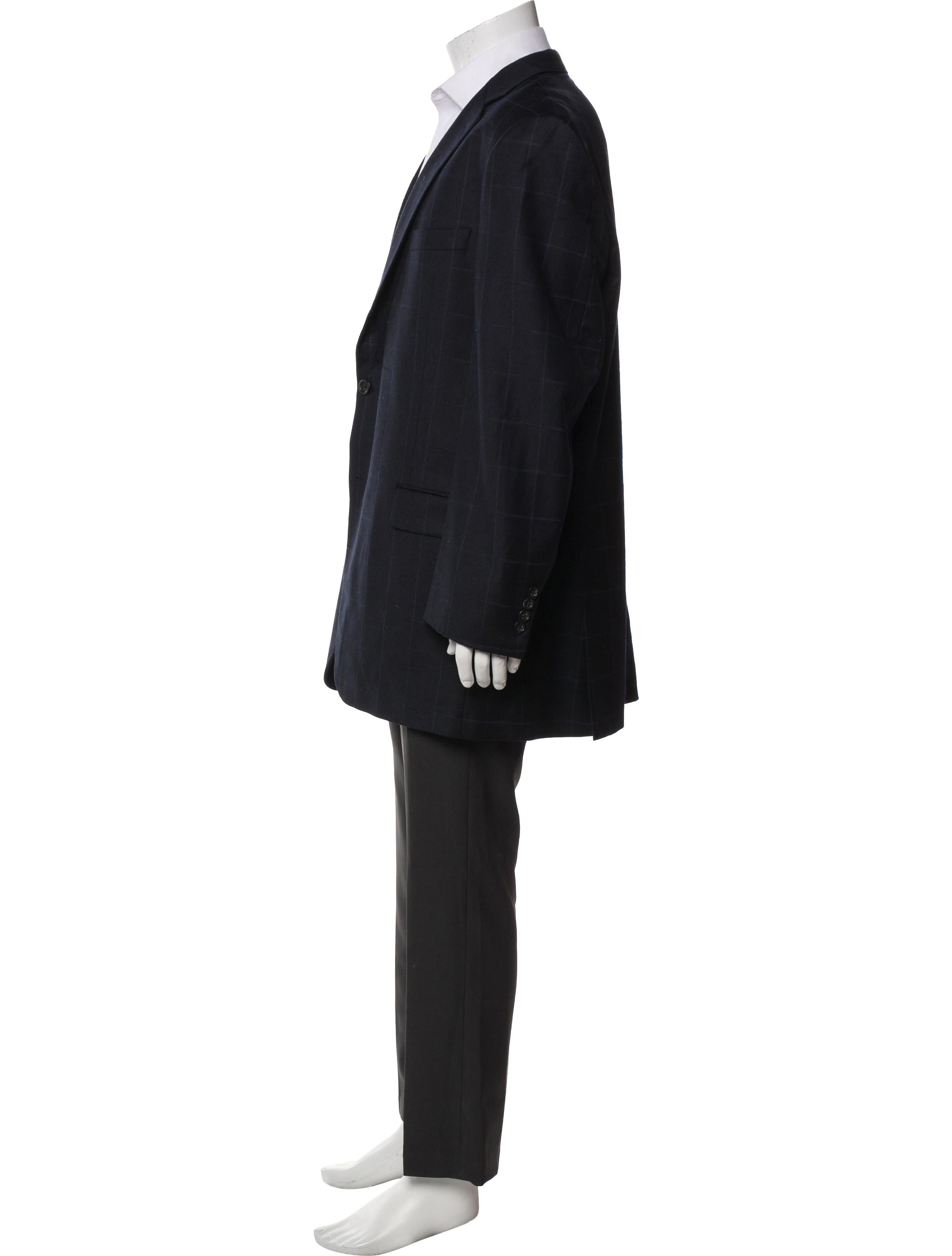 Burberry Wool Plaid Print Blazer