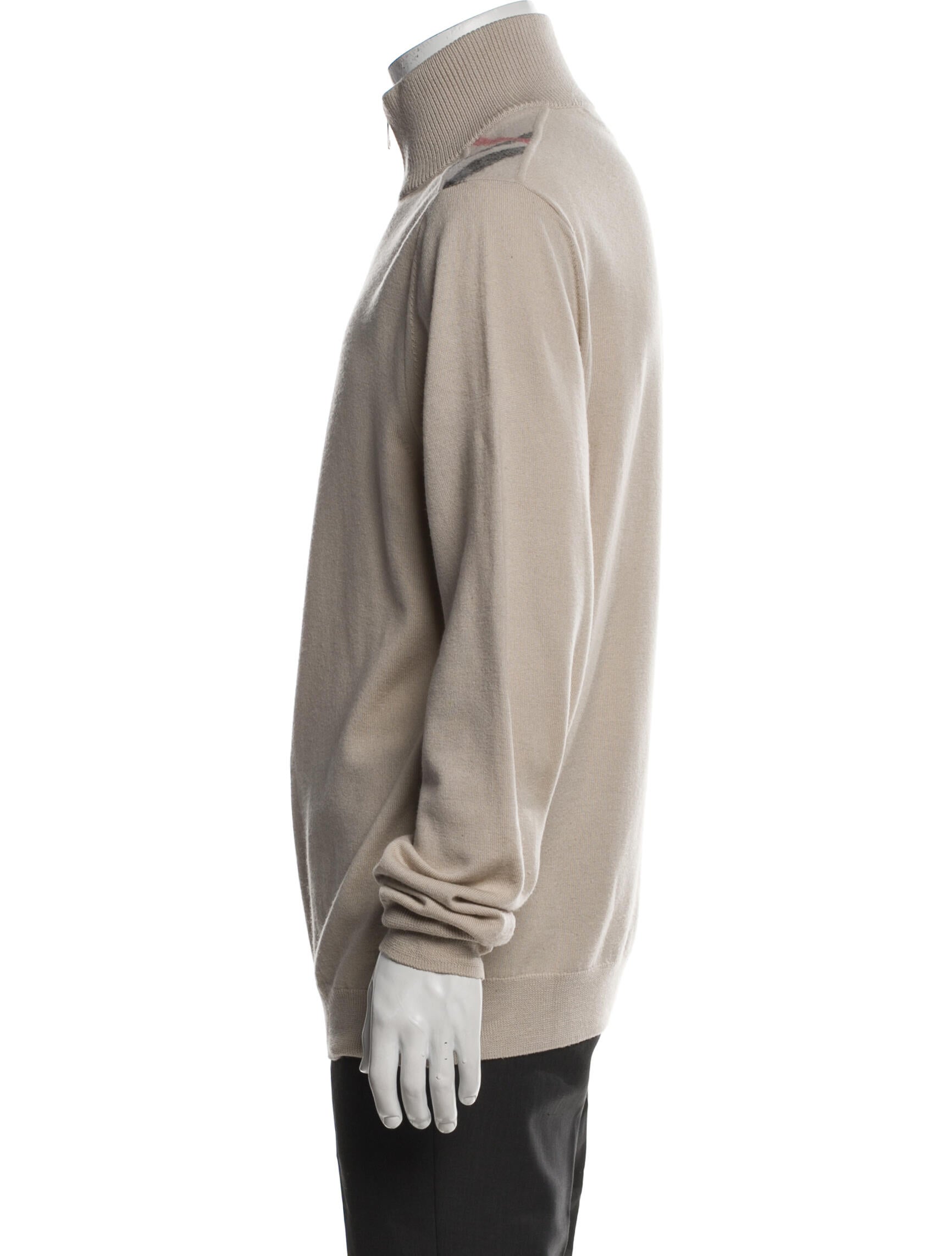 Burberry Merino Wool Mock Neck Pullover
