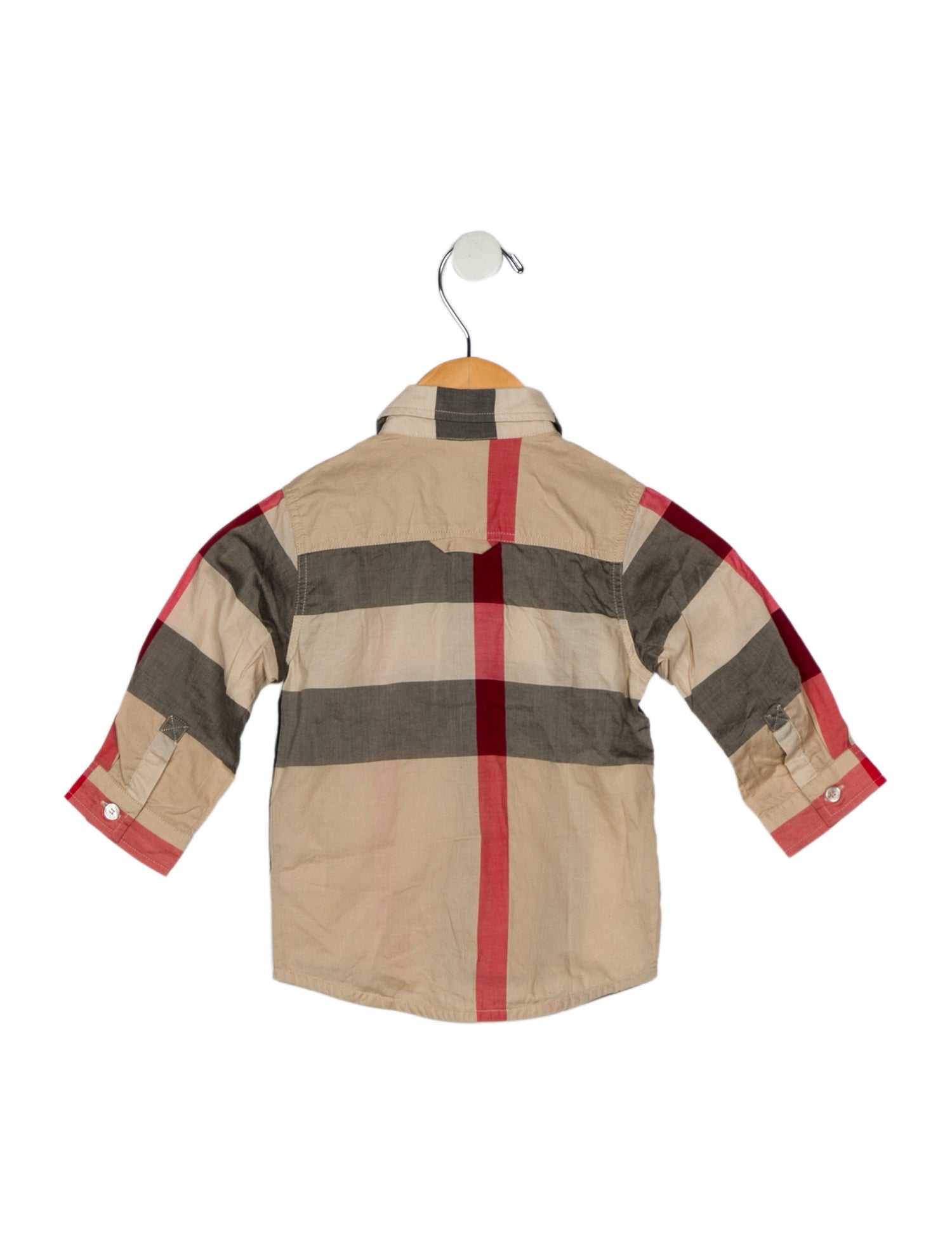 Burberry Boys burberry cotton brown pattern print shirt size 12 months