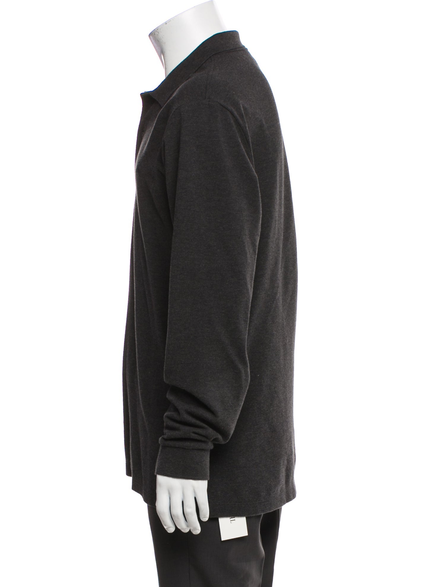 Burberry V-Neck Long Sleeve Polo Shirt