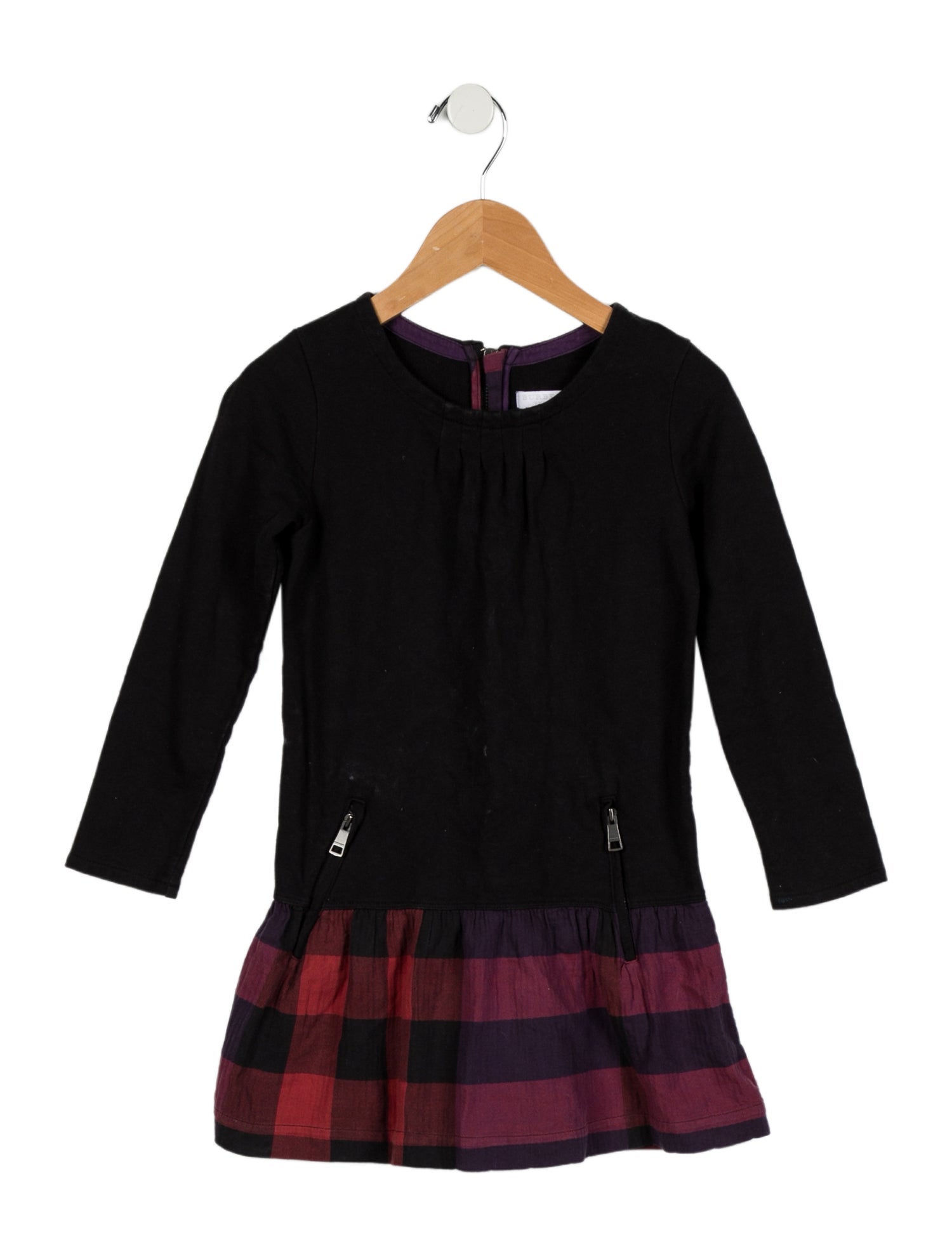 Burberry Kids Girls' Black Long Sleeve Dress