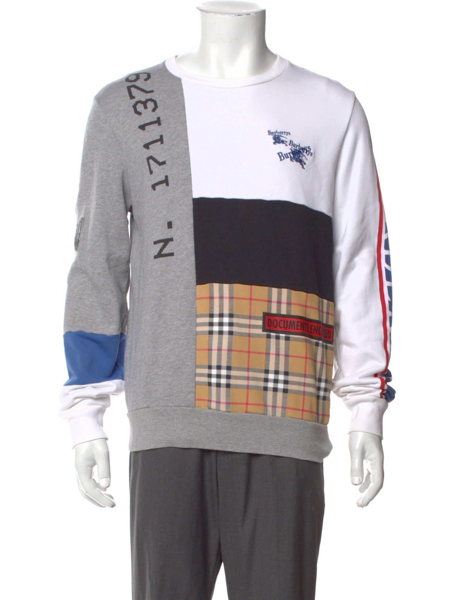 Burberry Nova Check Pattern Crew Neck Pullover
