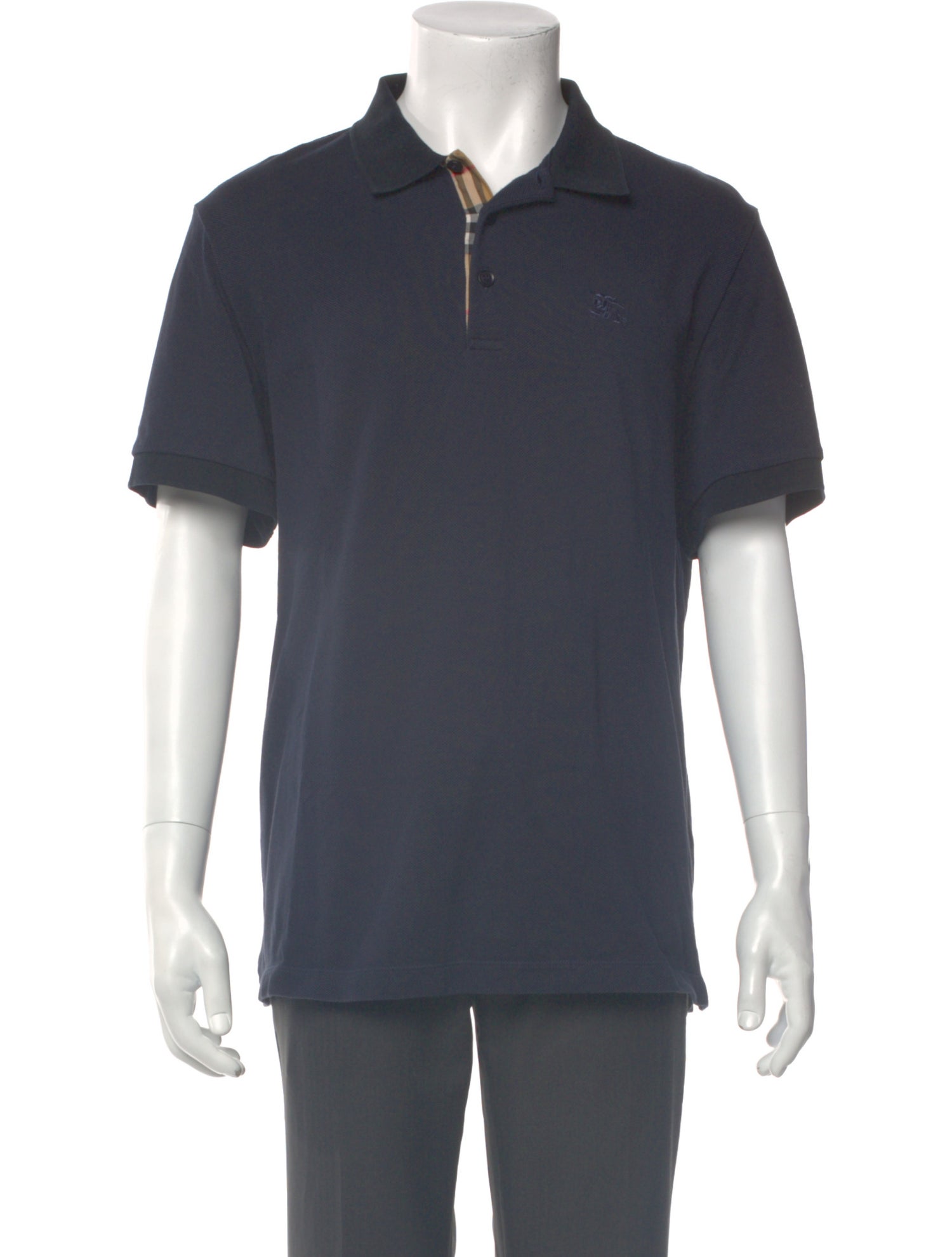 Burberry Nova Check Pattern Crew Neck Polo Shirt