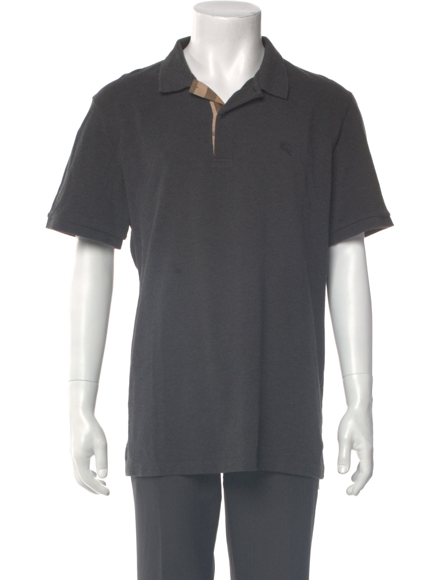 Burberry Nova Check Pattern Crew Neck Polo Shirt