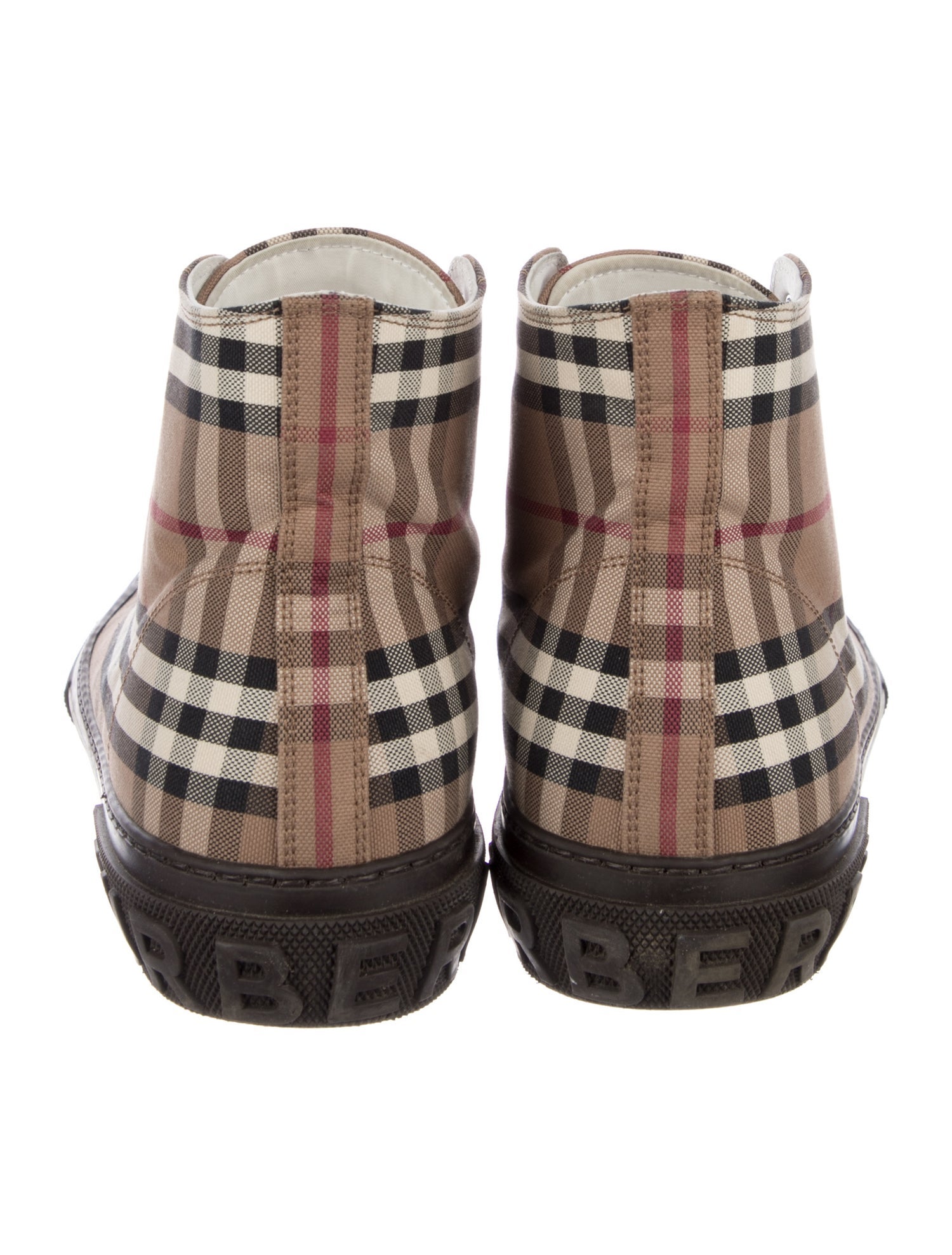 Burberry Nova Check Pattern Canvas Sneakers - Brown Sneakers, Shoes ...
