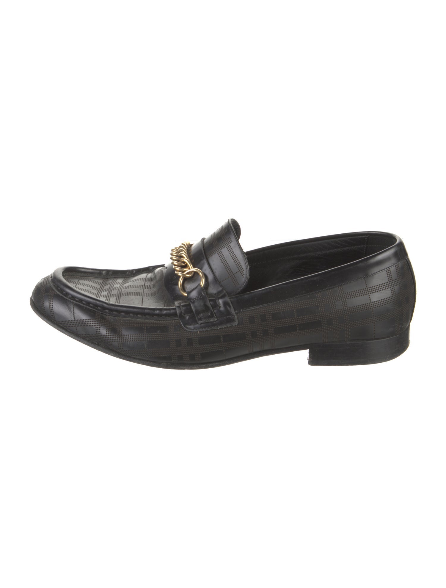 Burberry House Check Pattern Leather Dress Loafers