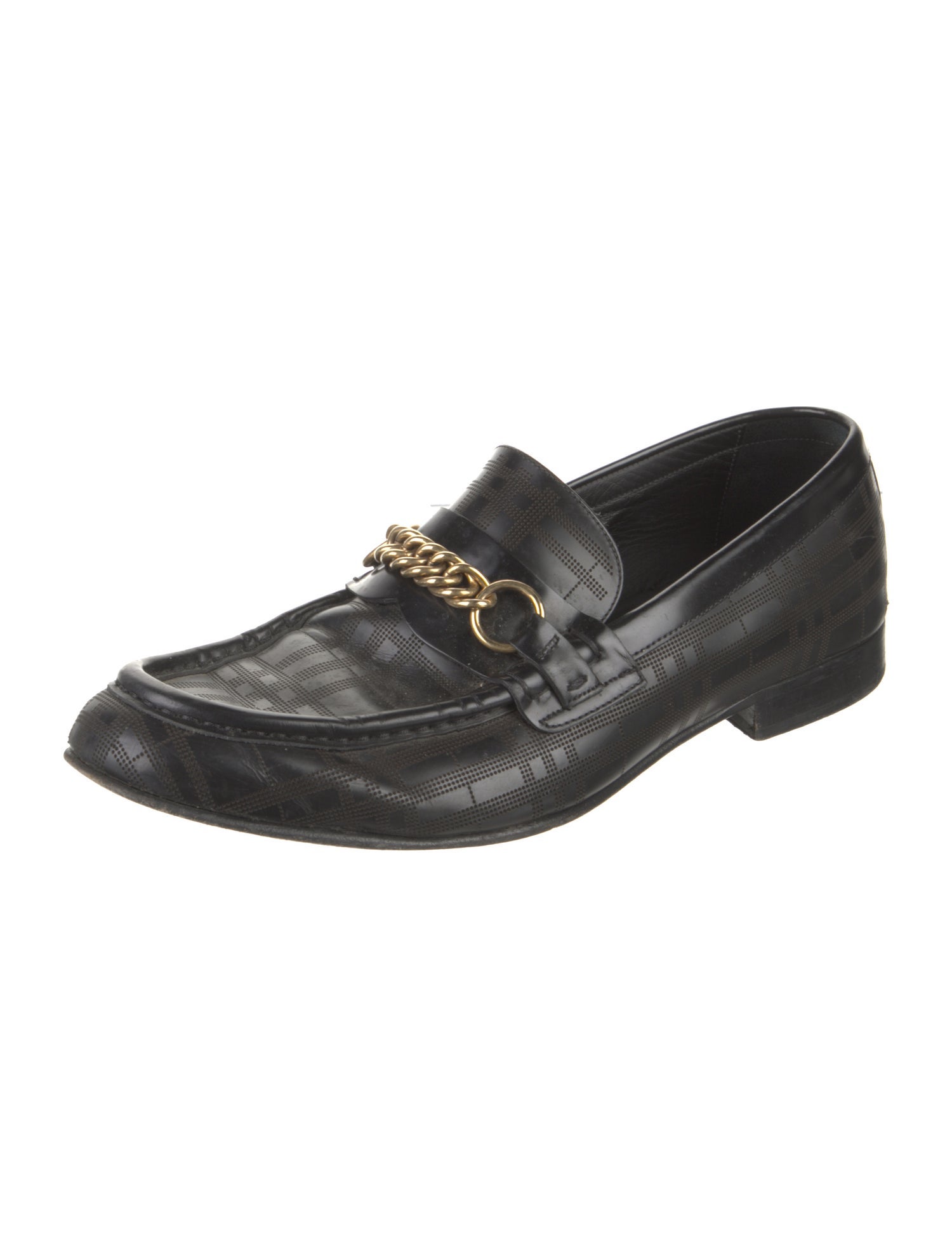 Burberry House Check Pattern Leather Dress Loafers