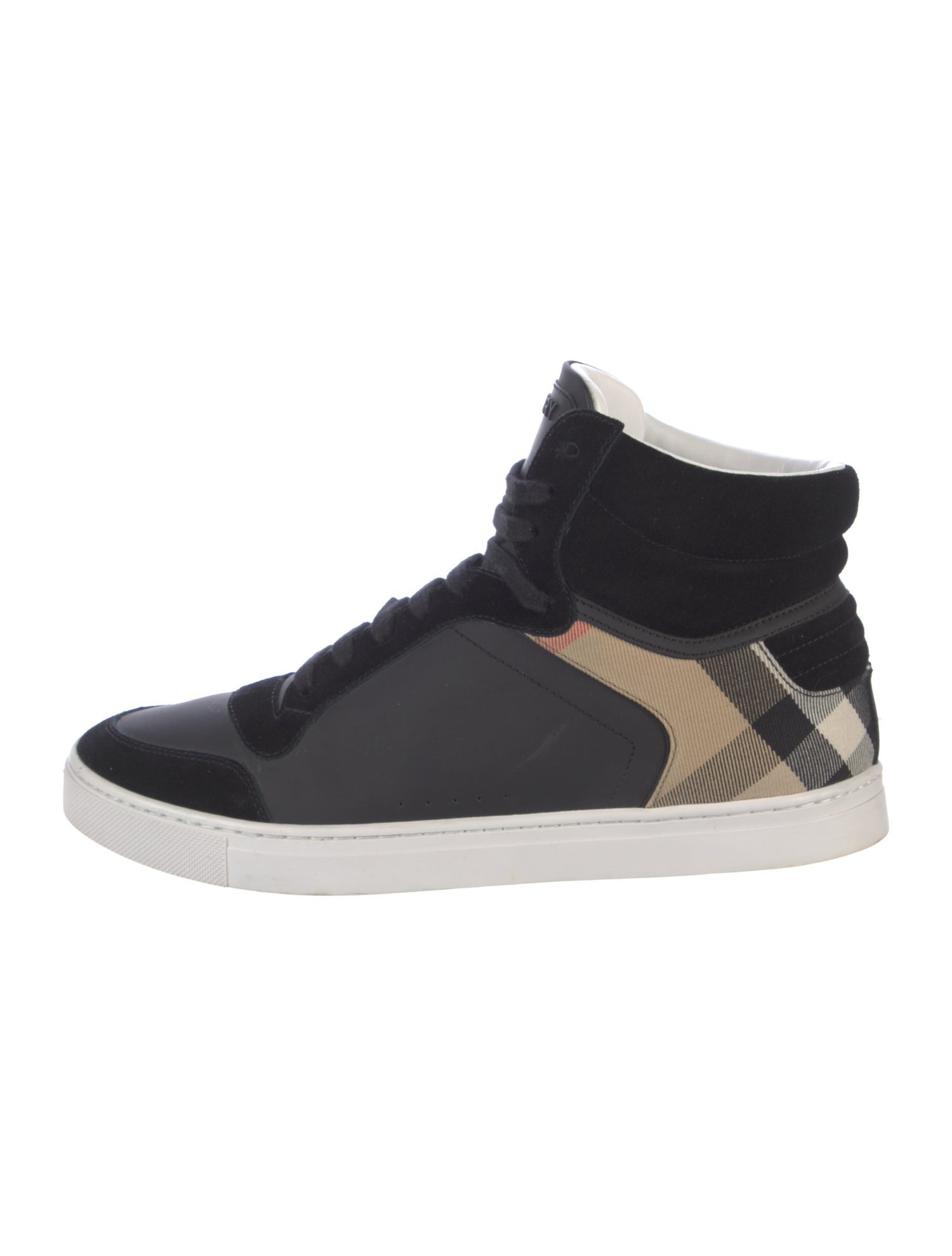 Burberry Nova Check Pattern Leather Sneakers