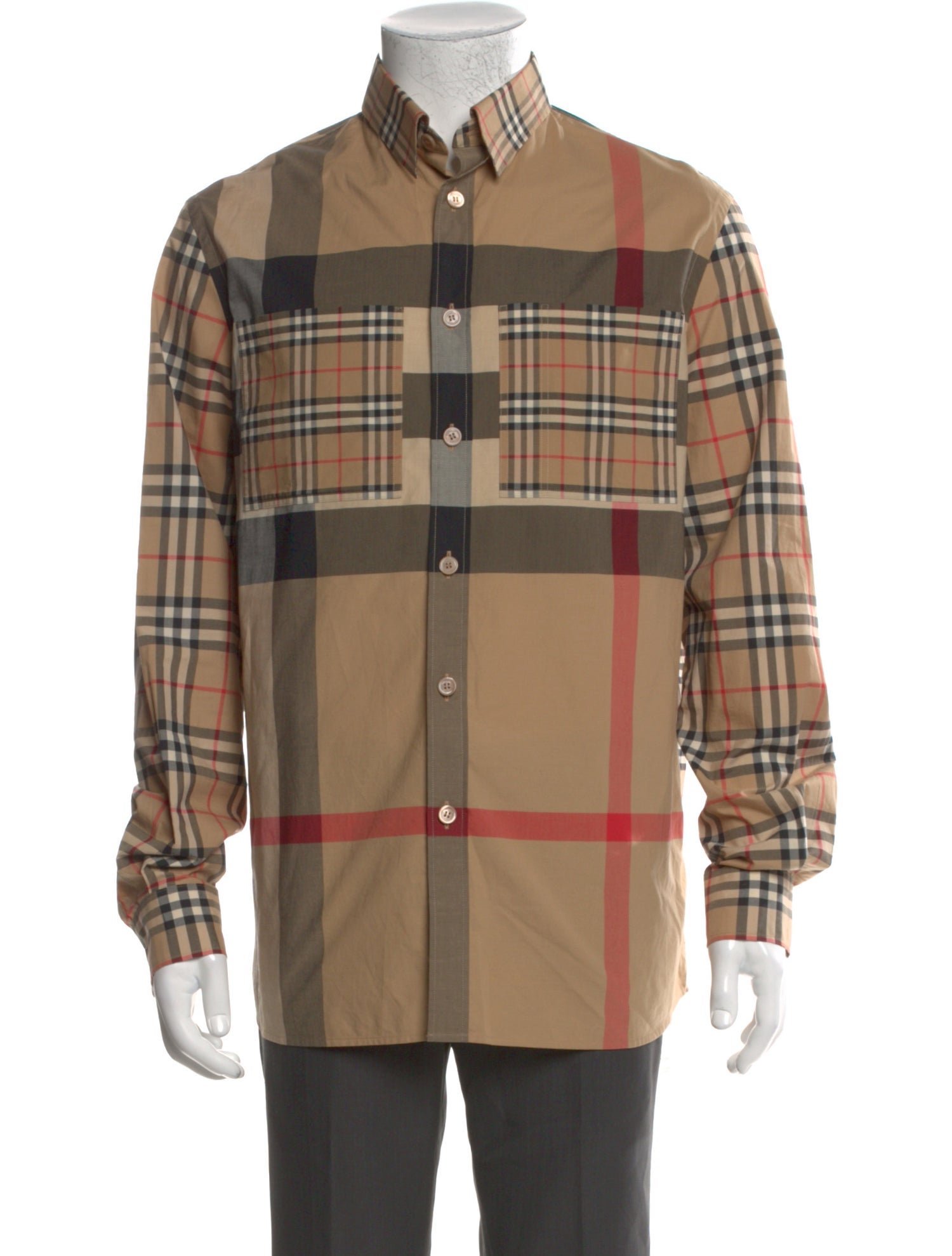 Burberry London Plaid Print Long Sleeve Shirt