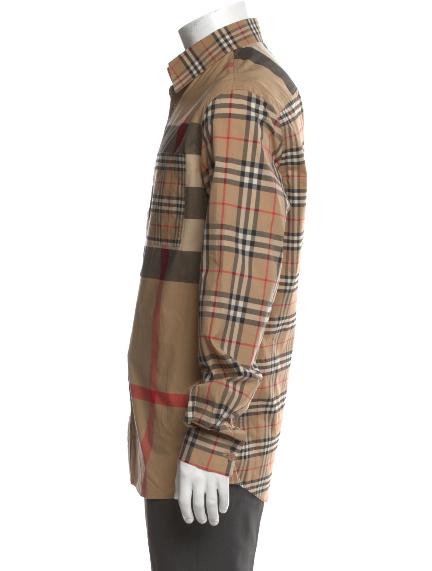 Burberry London Plaid Print Long Sleeve Shirt