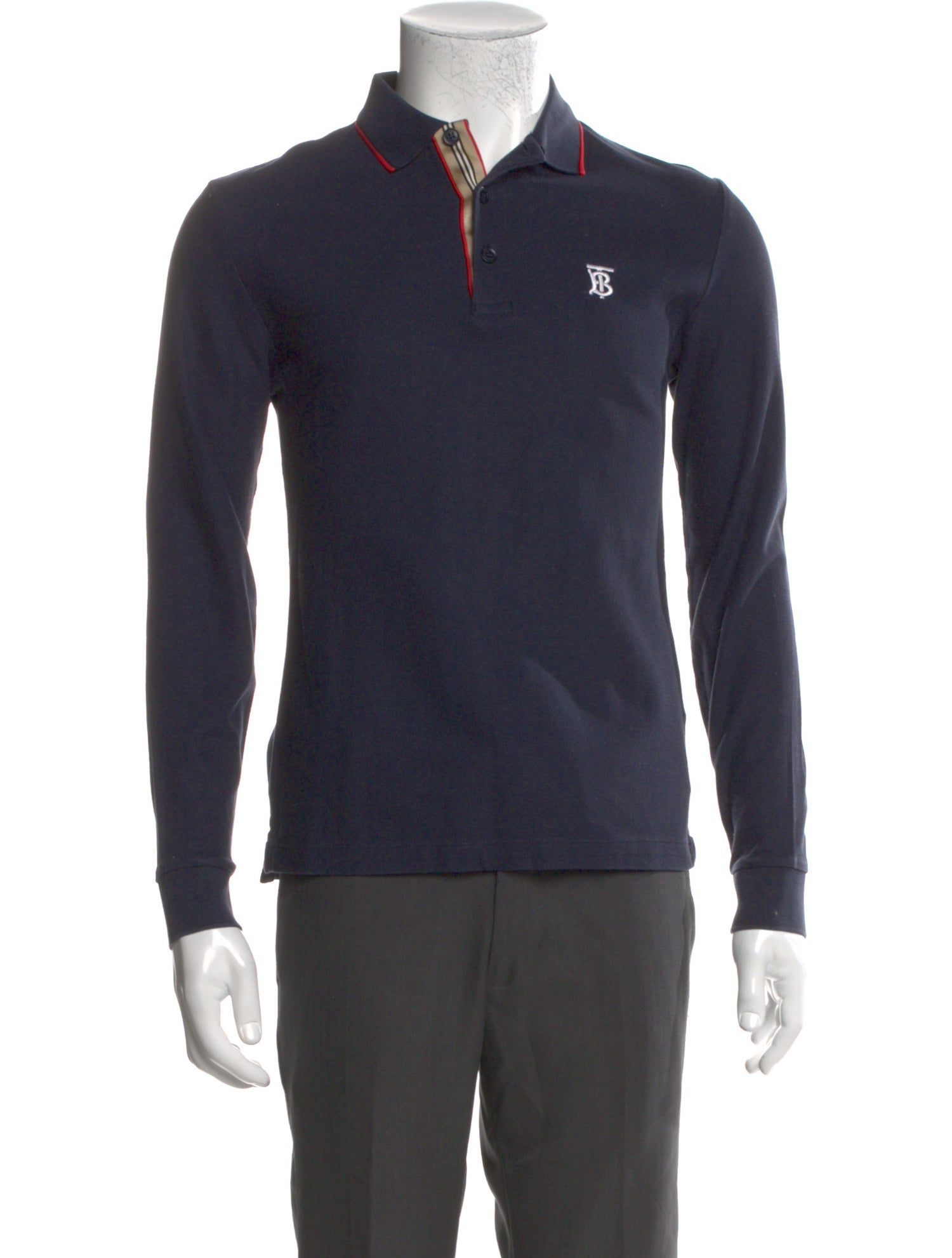 Burberry Collar Long Sleeve Polo Shirt