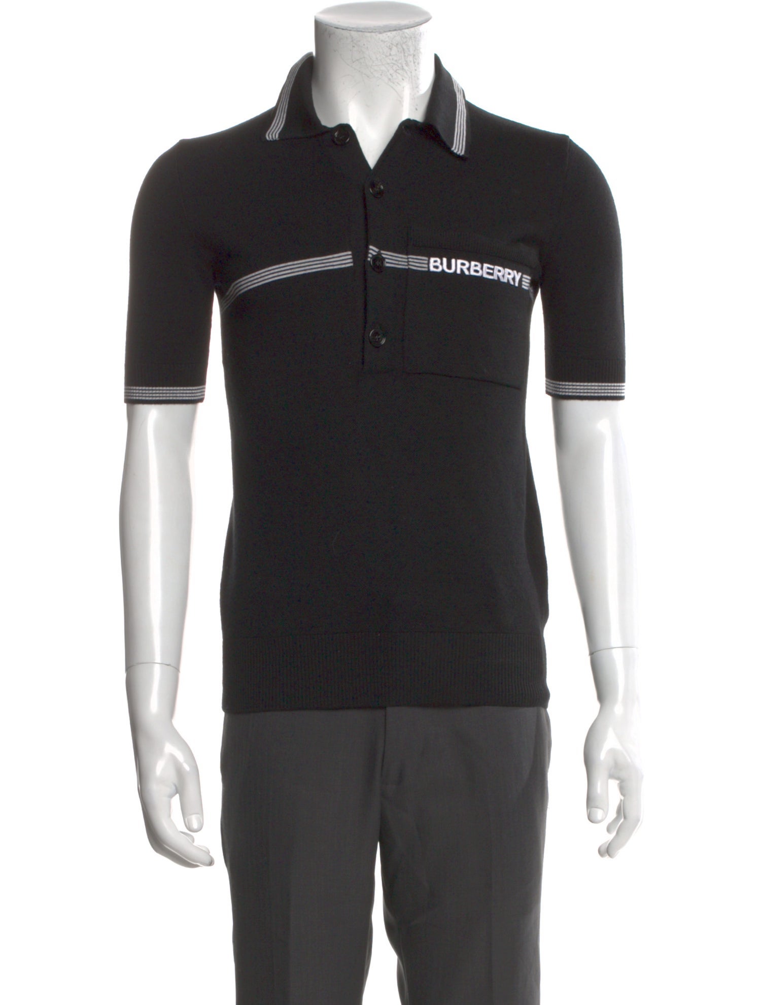 Burberry Wool Graphic Print Polo Shirt