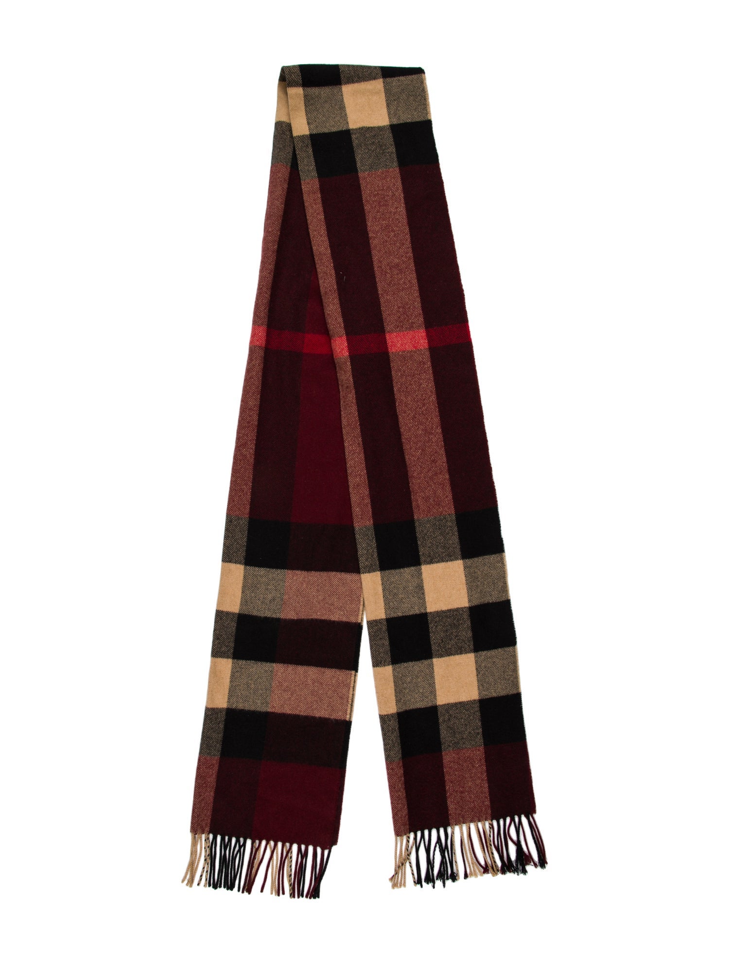 Burberry Cashmere Plaid Print Scarf