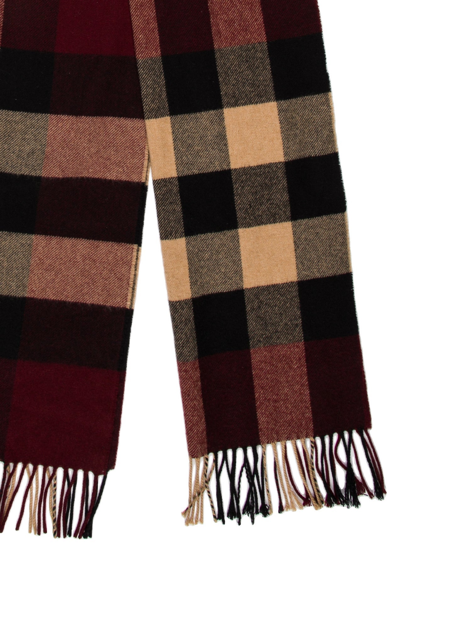 Burberry Cashmere Plaid Print Scarf