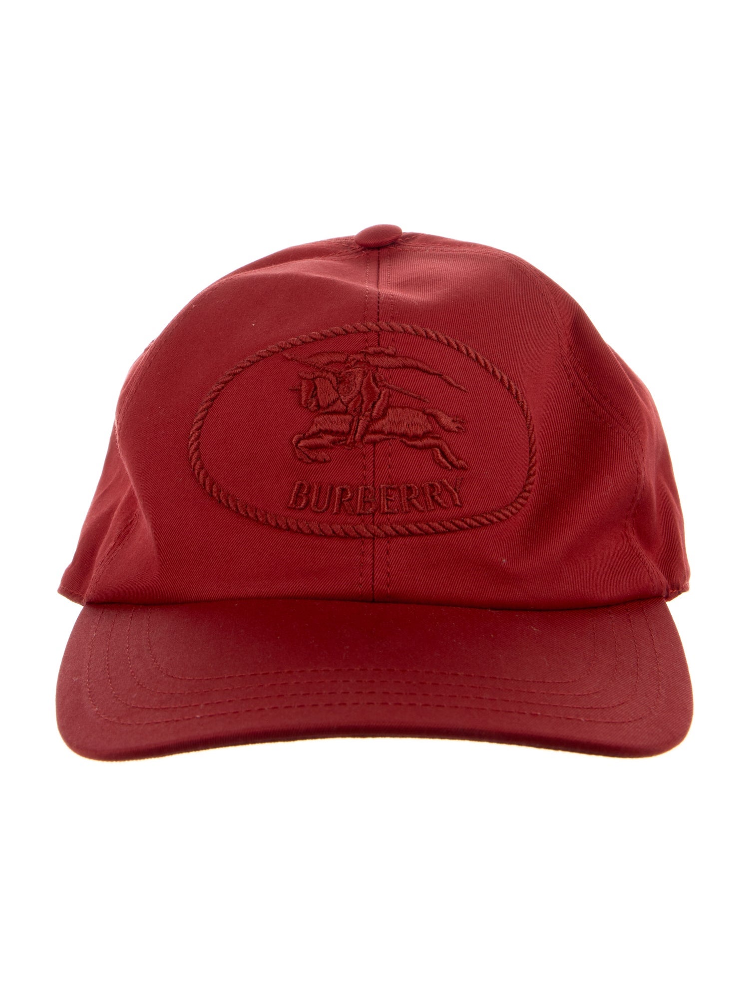 Burberry Cotton red baseball cap with banding logo on front w/Tags