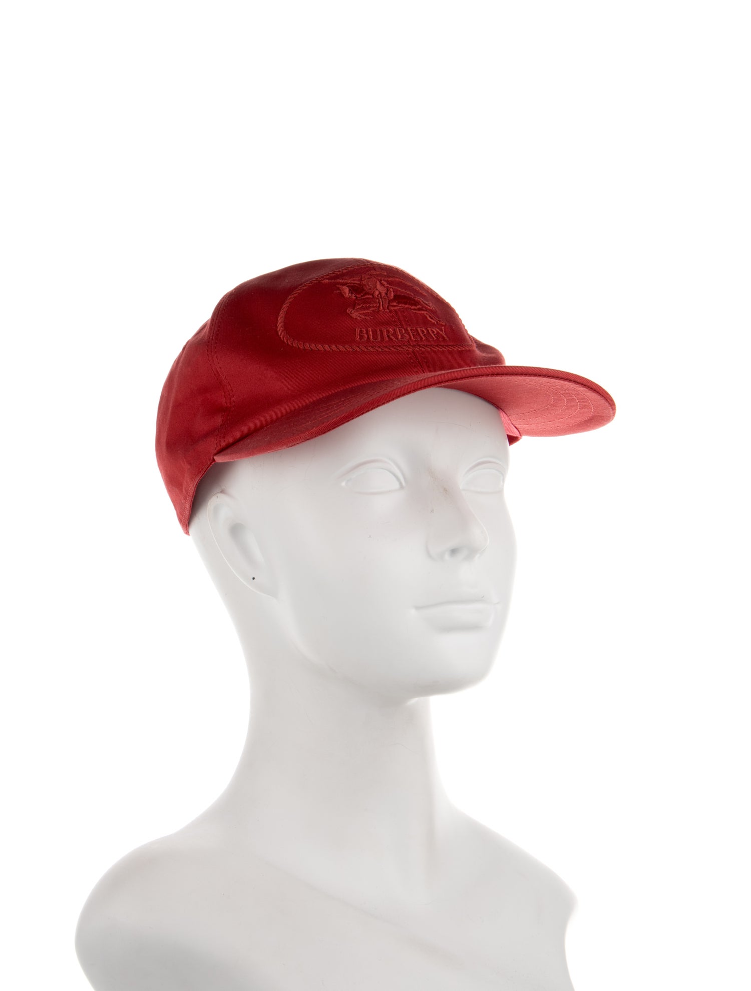 Burberry Cotton red baseball cap with banding logo on front w/Tags
