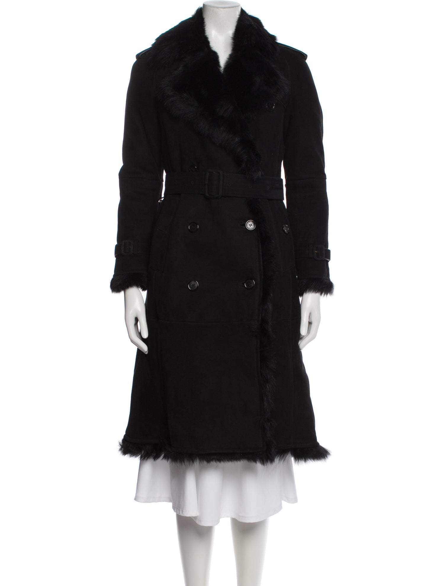 Burberry Lamb Leather Faux Fur Coat