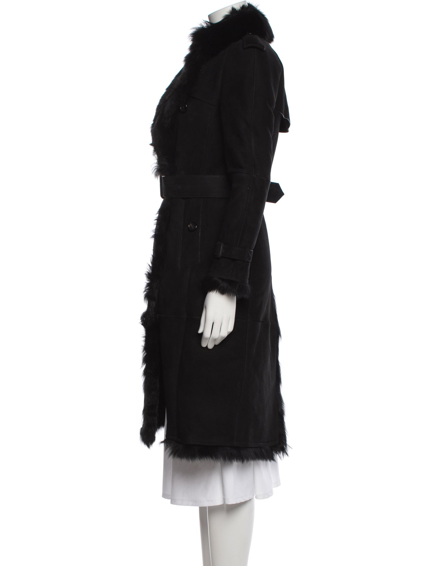 Burberry Lamb Leather Faux Fur Coat