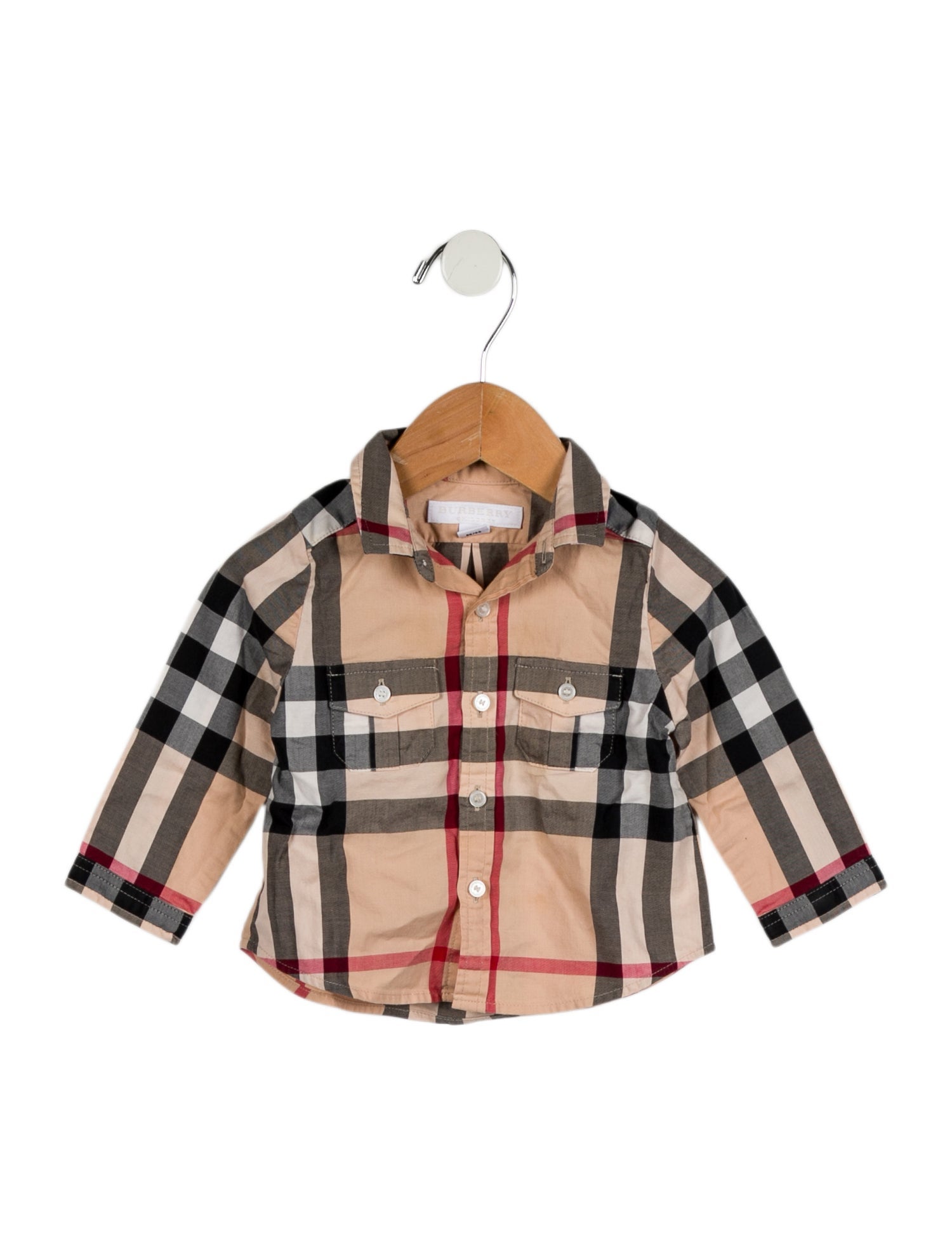 Burberry Infant Boys' Neutral Plaid Button Down Shirt