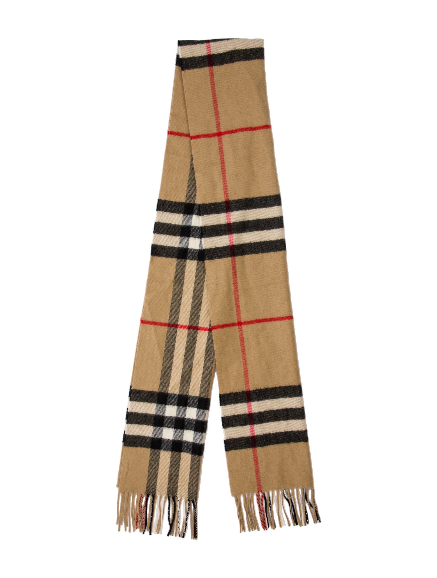 Burberry Cashmere Plaid Print Scarf