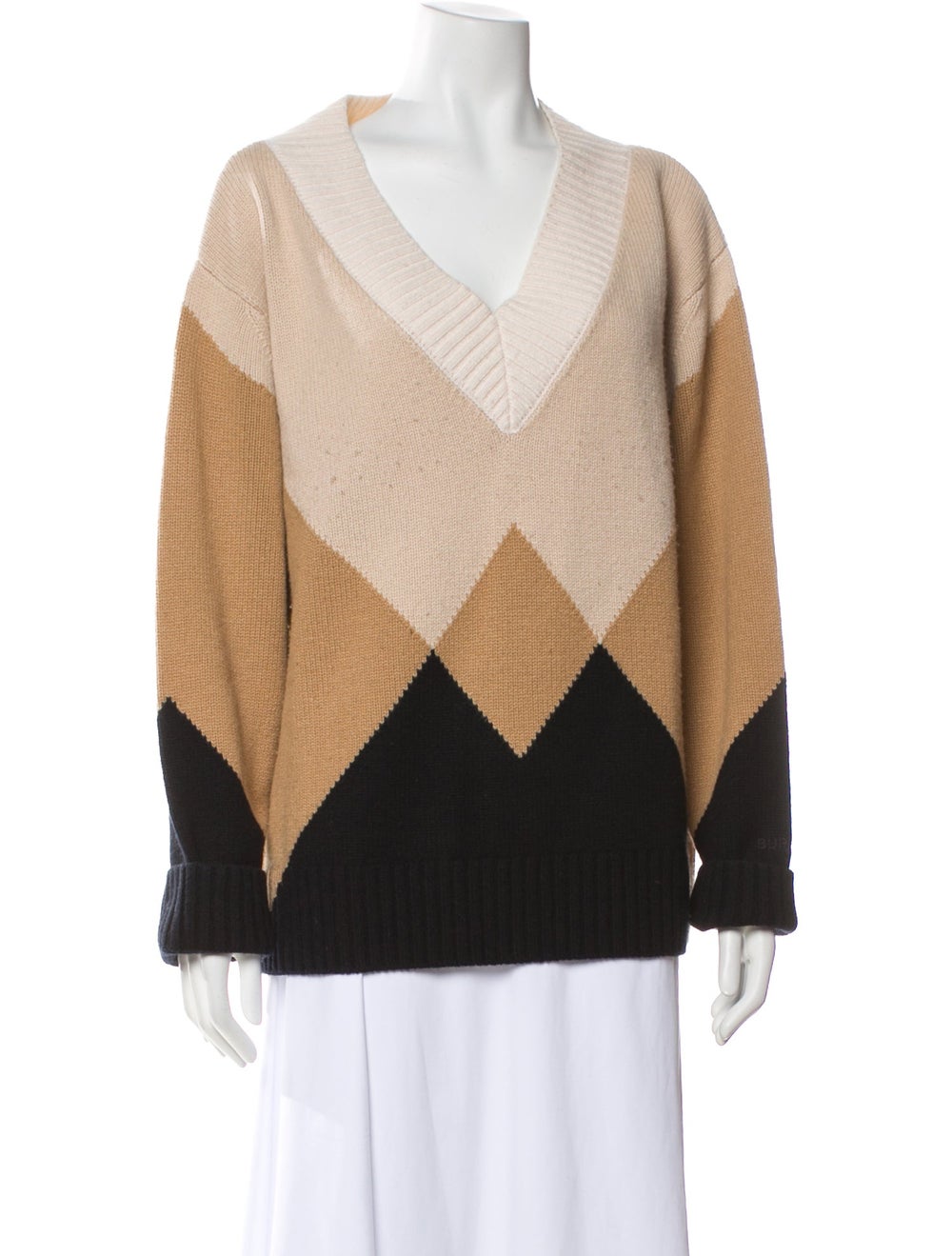 Burberry Cashmere Colorblock Pattern Sweater - image 1
