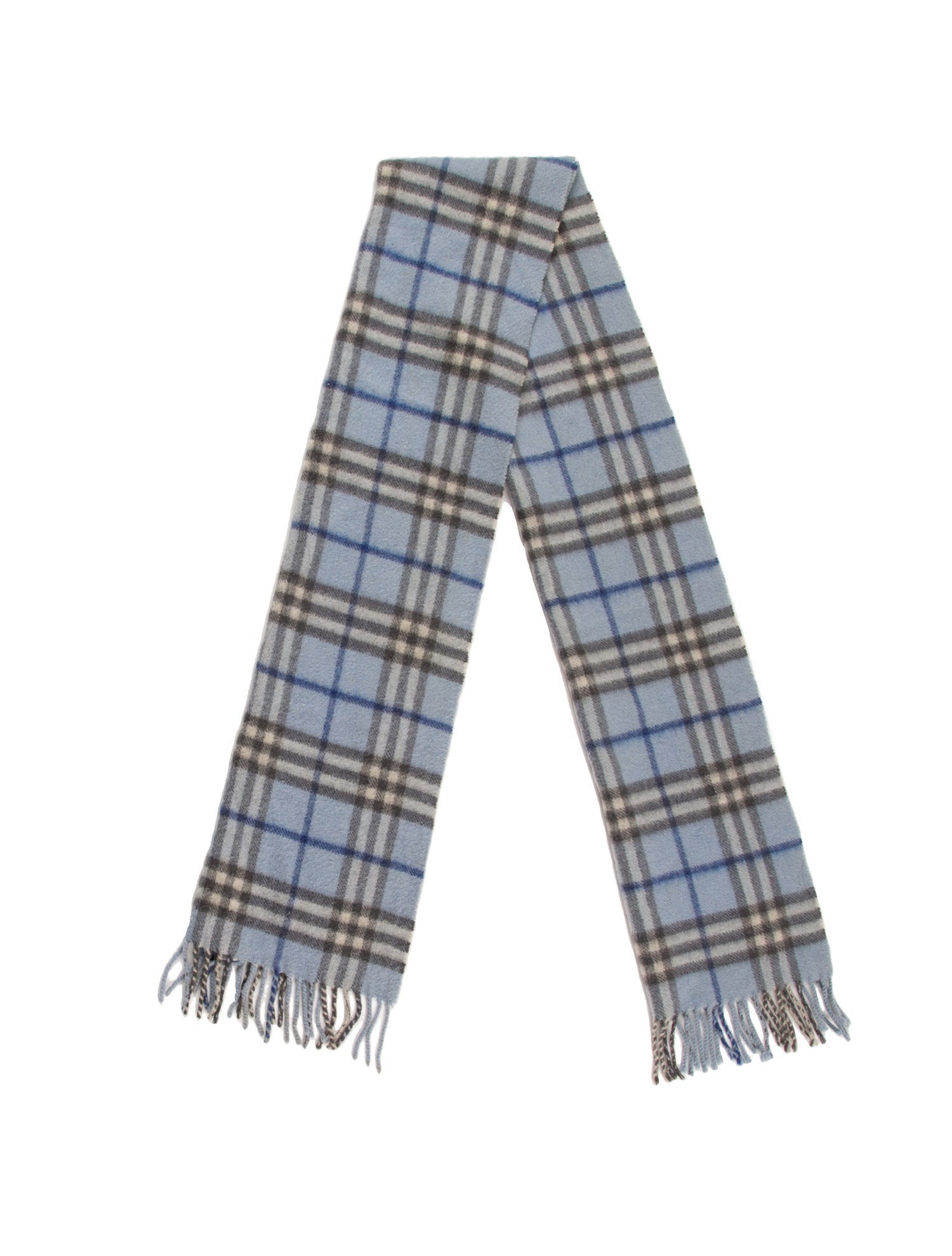 Burberry London Lambswool Plaid Print Scarf