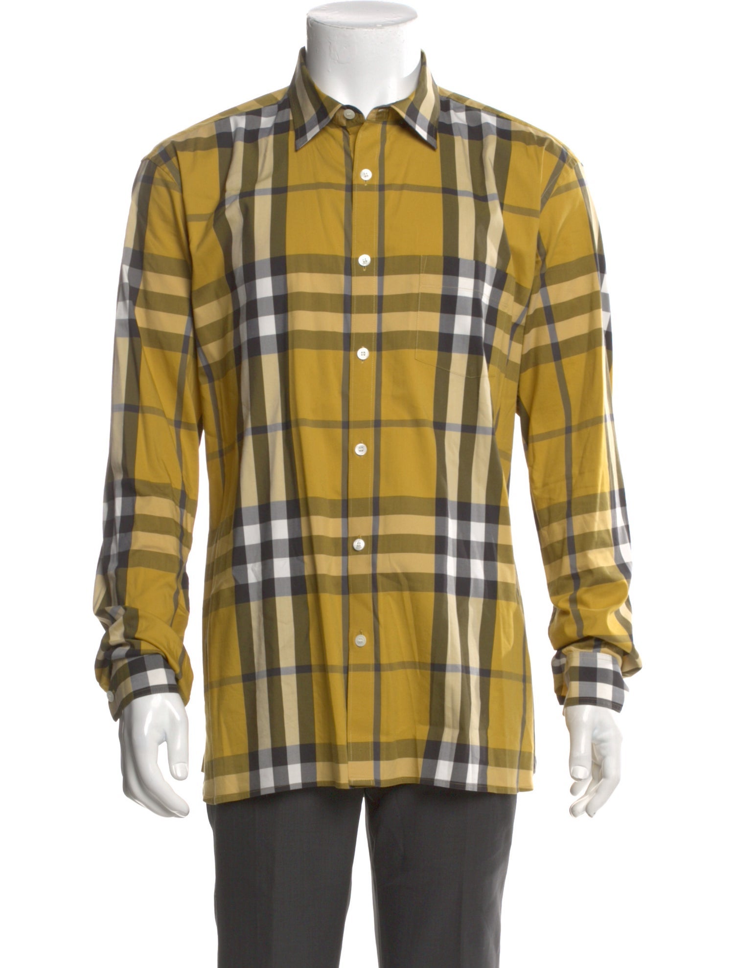 Burberry London Plaid Print Long Sleeve Shirt