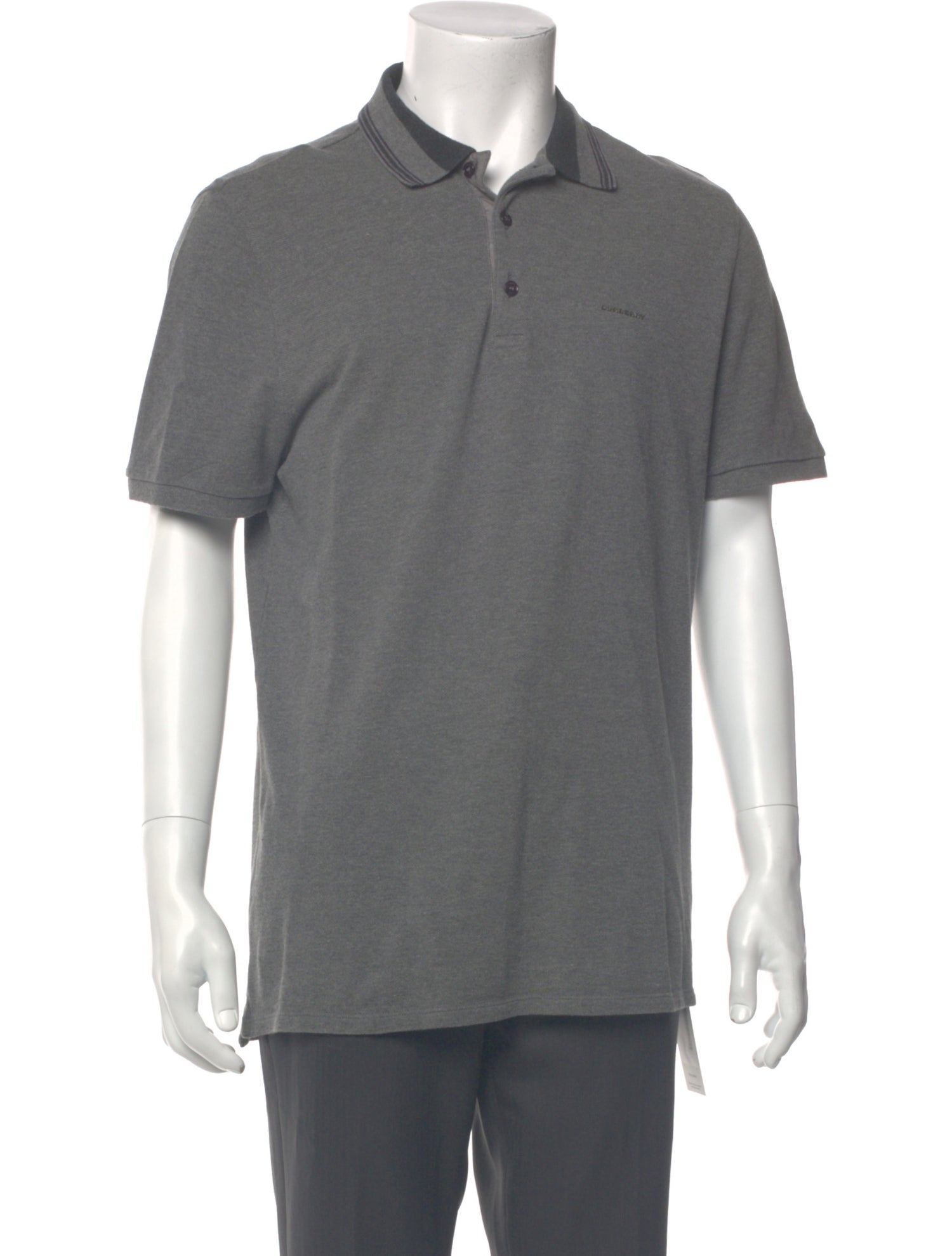 Burberry Nova Check Pattern Crew Neck Polo Shirt