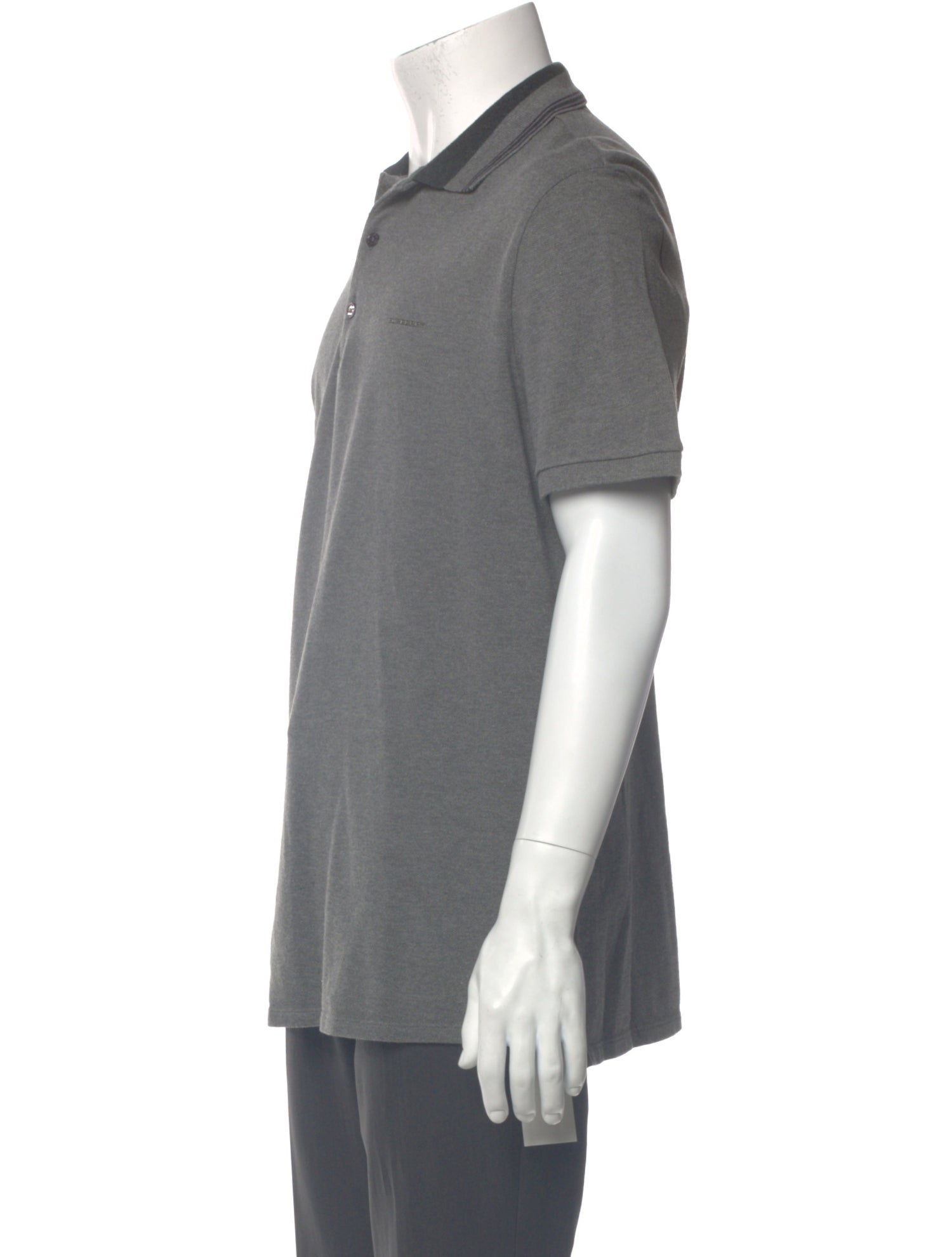 Burberry Nova Check Pattern Crew Neck Polo Shirt