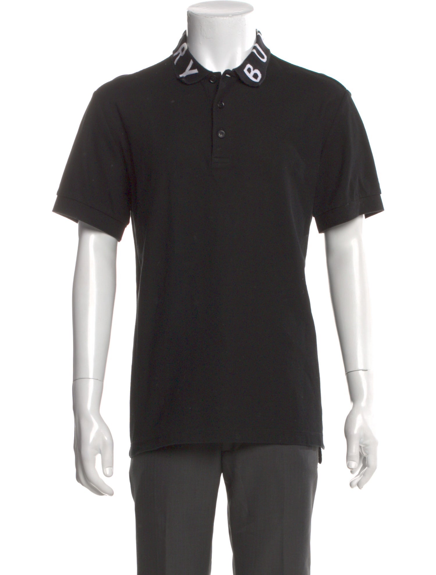 Burberry Abstract Check Crew Neck Polo Shirt