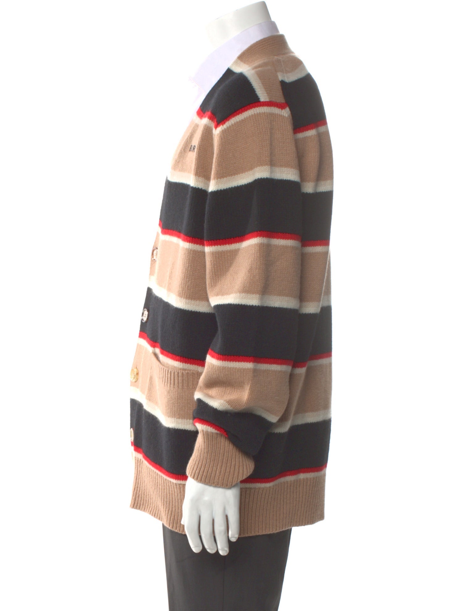 Burberry Wool Colorblock Pattern Cardigan