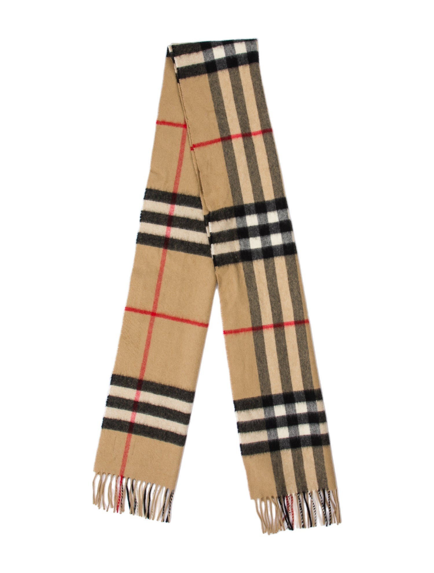 Burberry Cashmere Plaid Print Scarf
