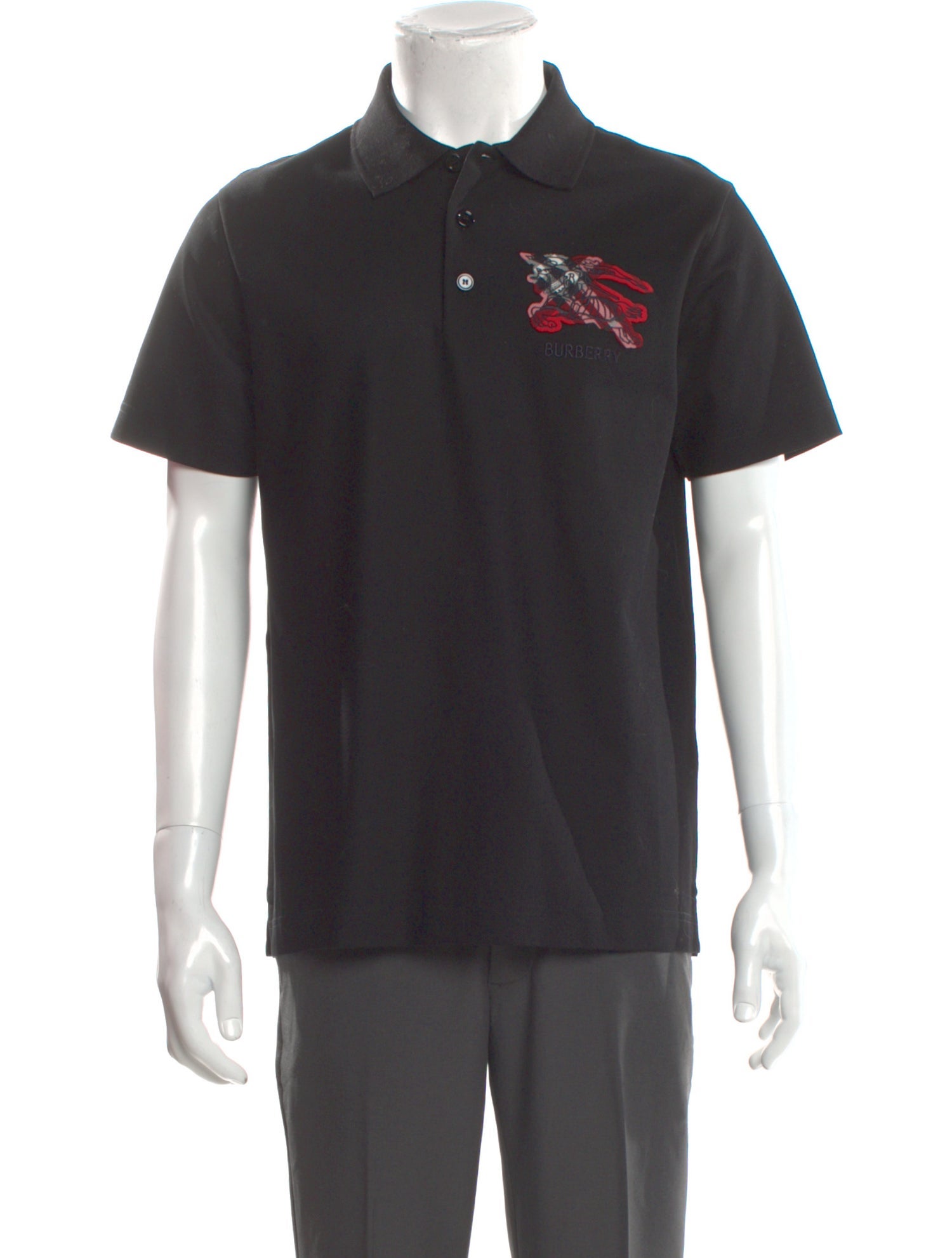 Burberry Graphic Print Crew Neck Polo Shirt w/ Tags