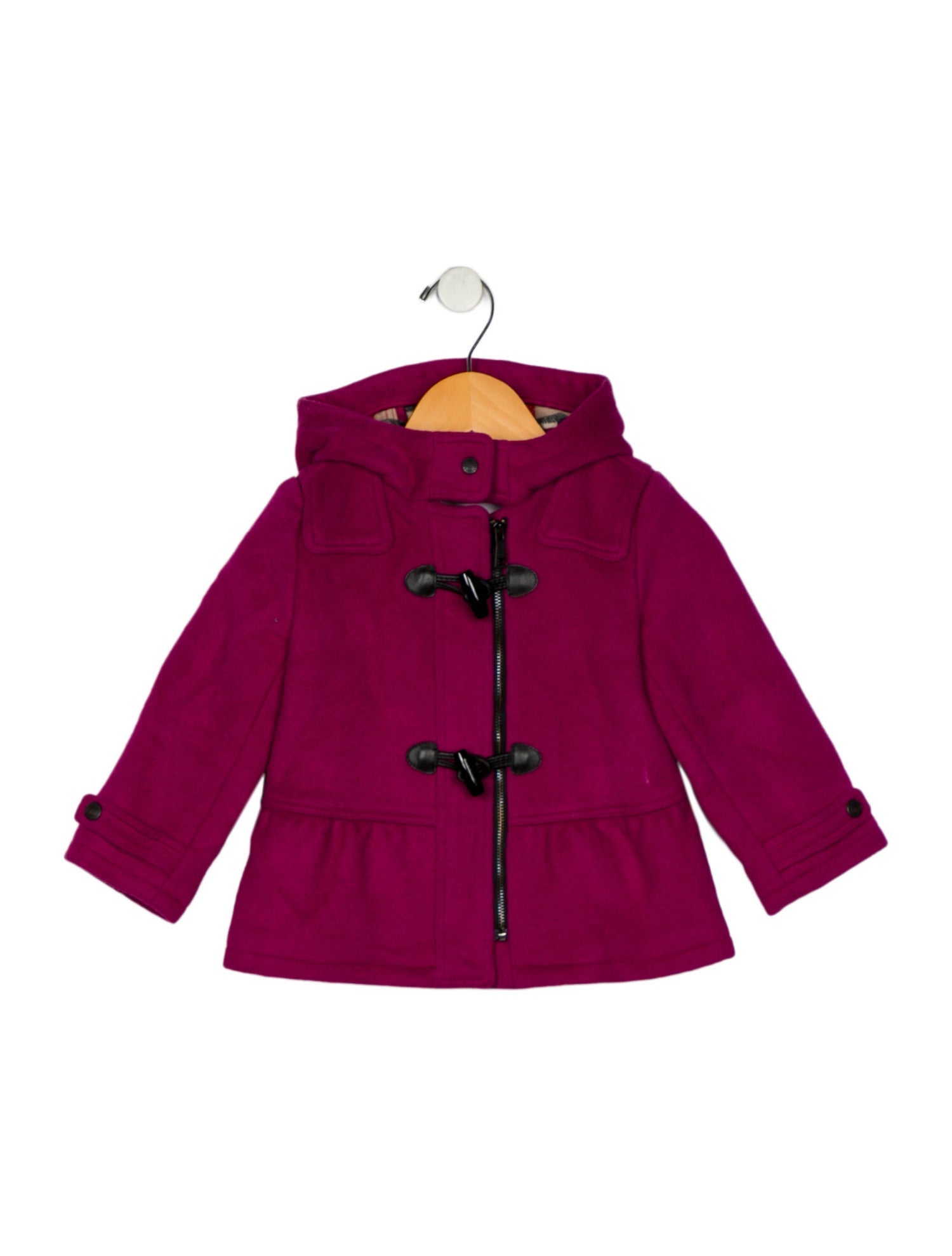 Burberry Wool purple casual jacket with zip closure and hood