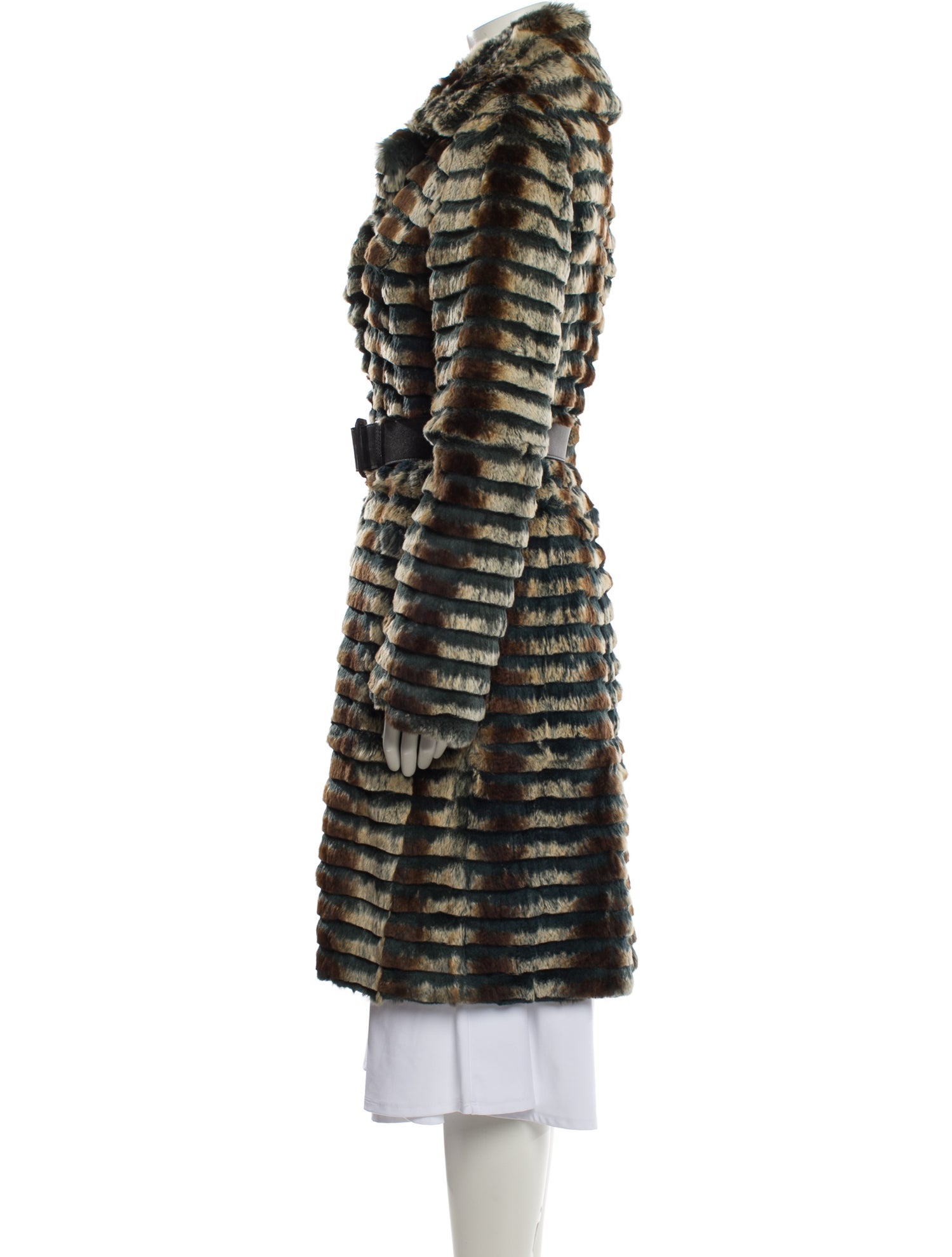 Burberry Striped Fur Coat