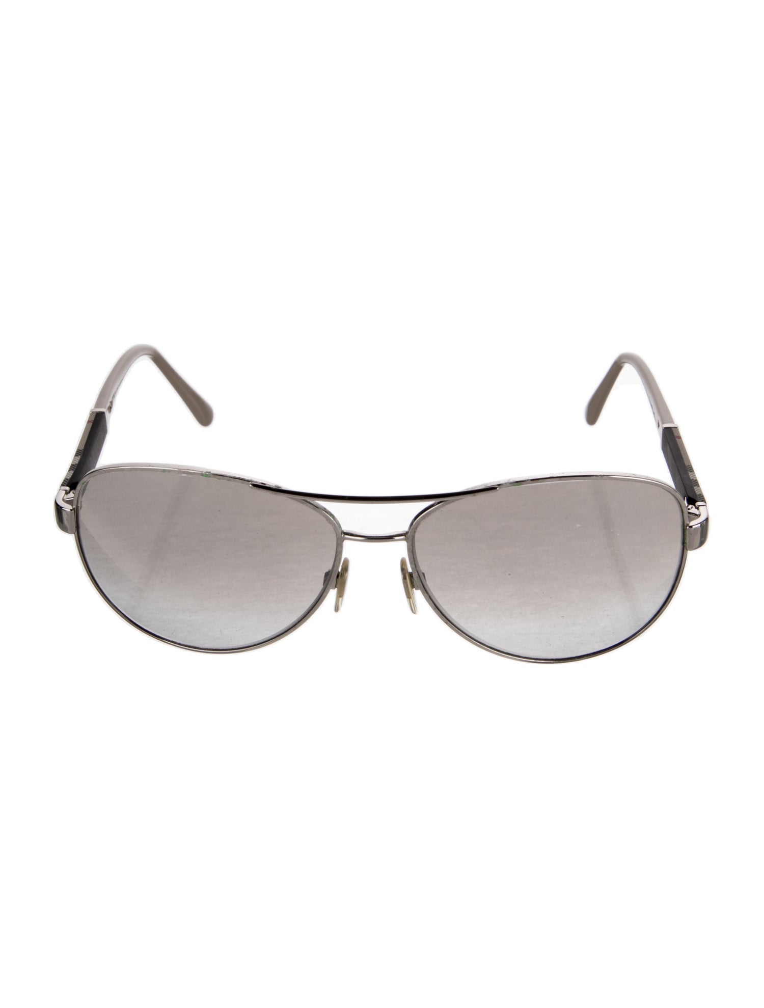 Burberry House Check Pattern Aviator Sunglasses