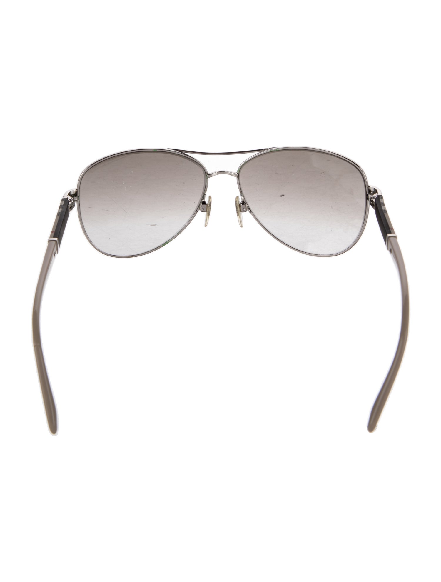 Burberry House Check Pattern Aviator Sunglasses