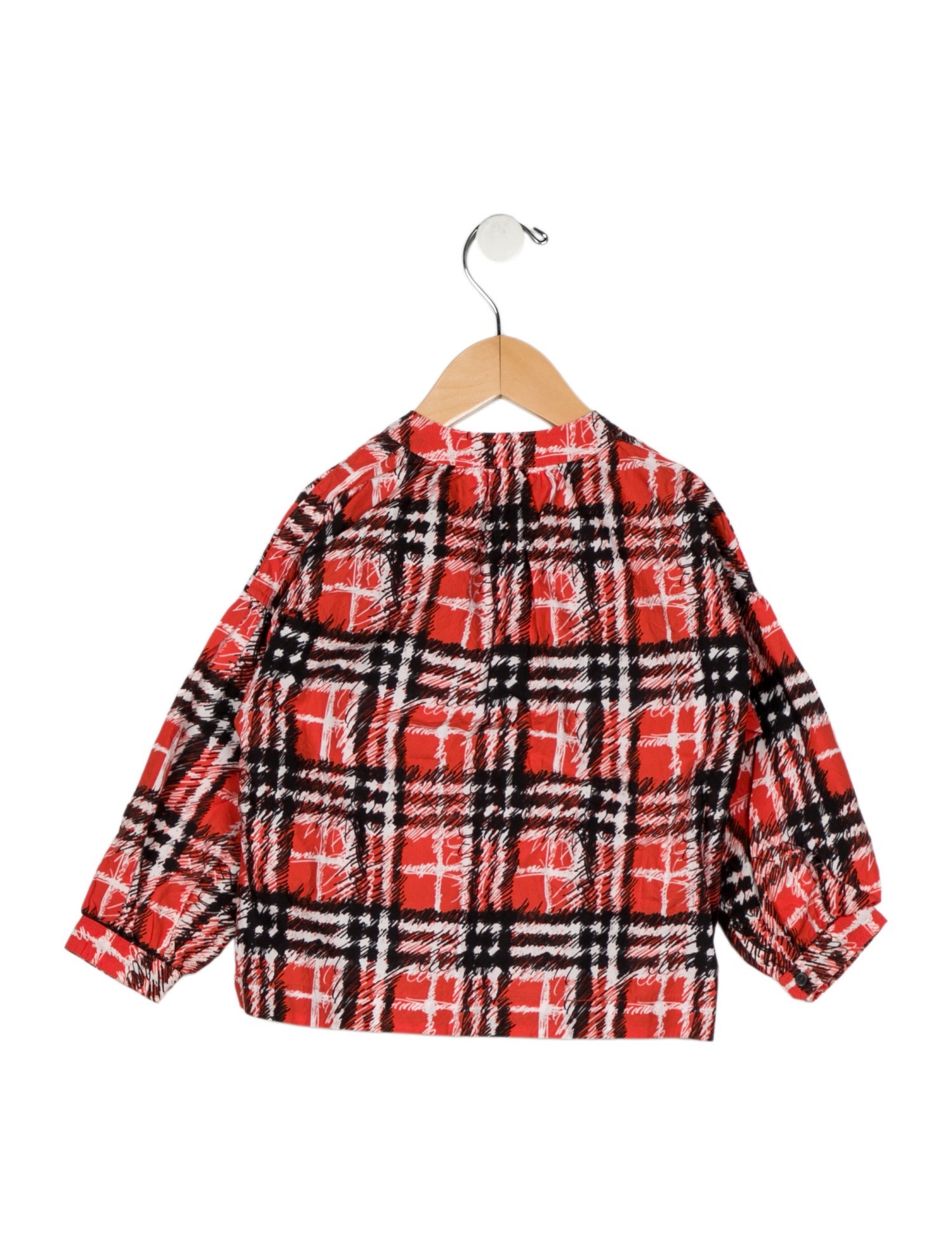 Burberry Girls' Check Long Sleeve Blouse
