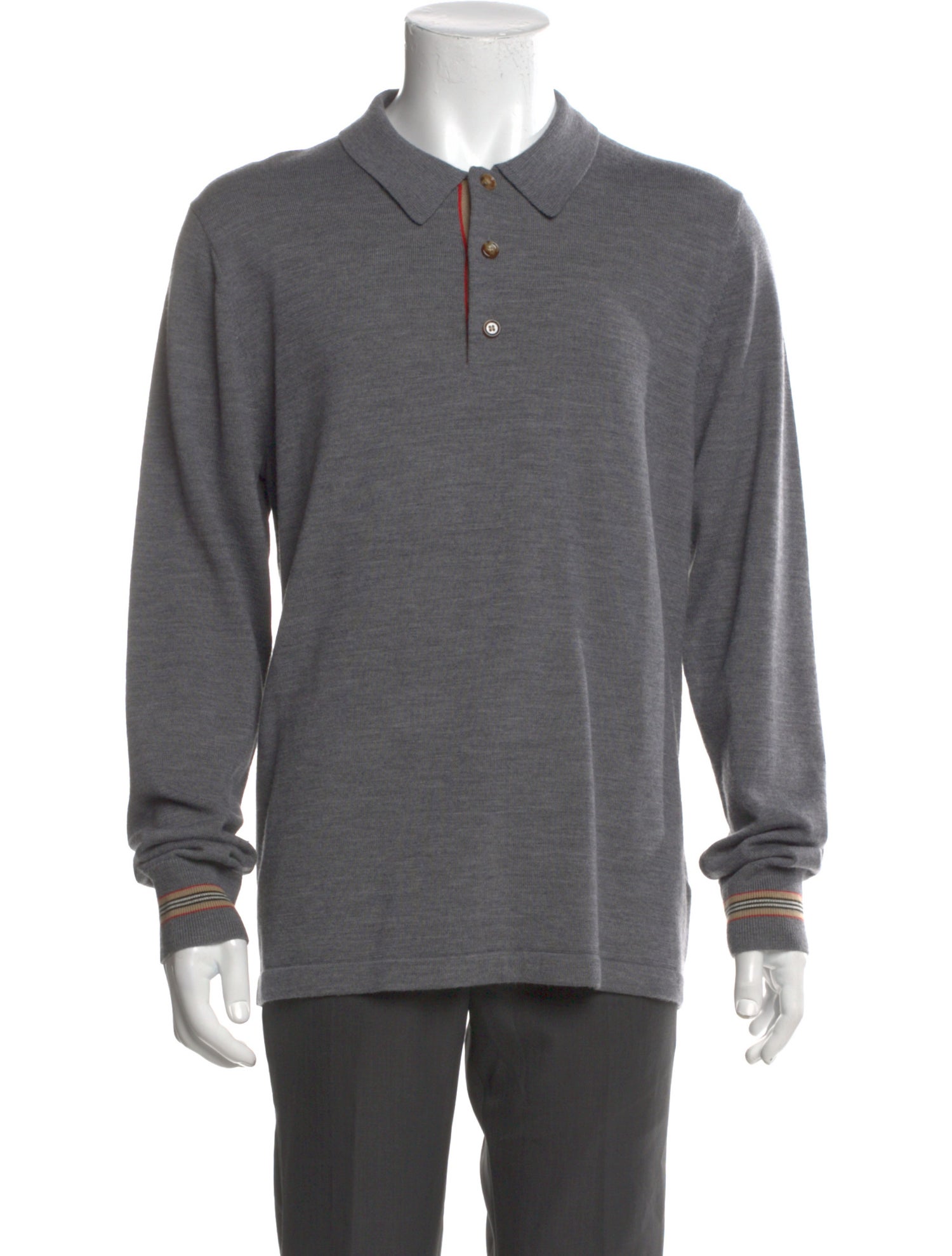 Burberry Merino Wool Collar Polo Shirt