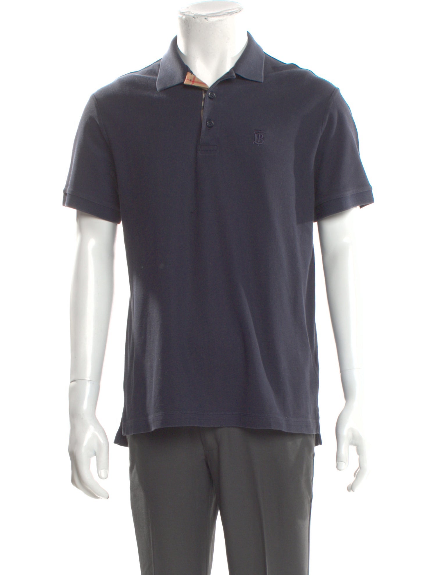 Burberry TB Monogram V-Neck Polo Shirt